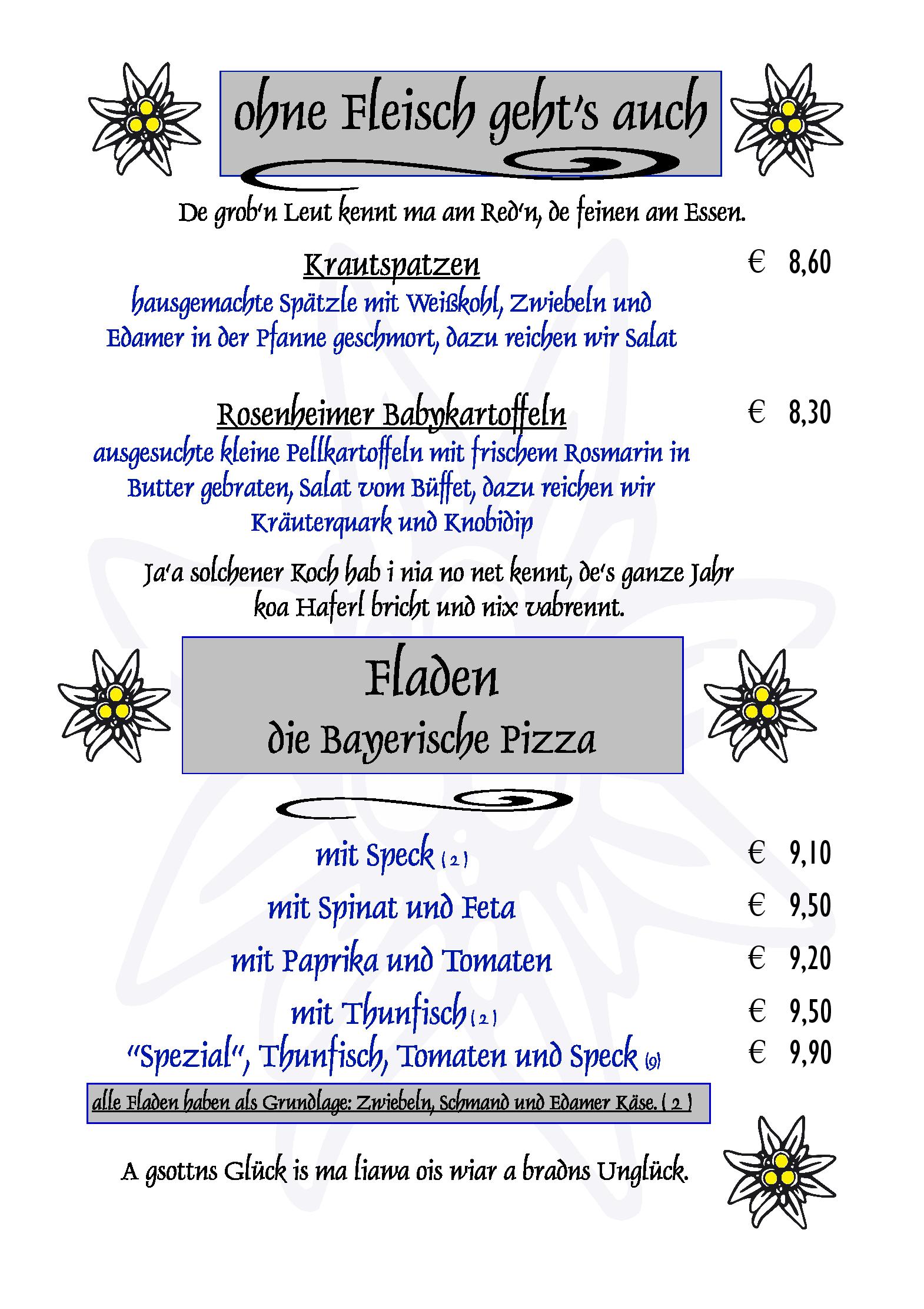 Speisekarte