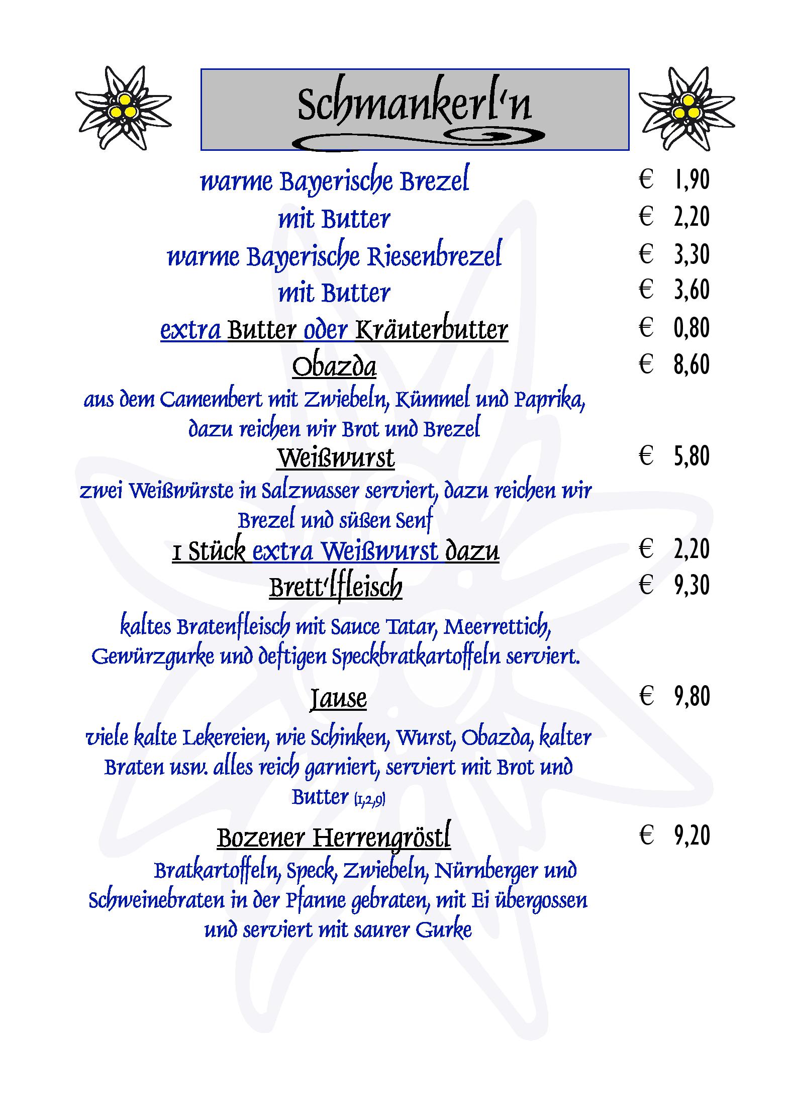 Speisekarte