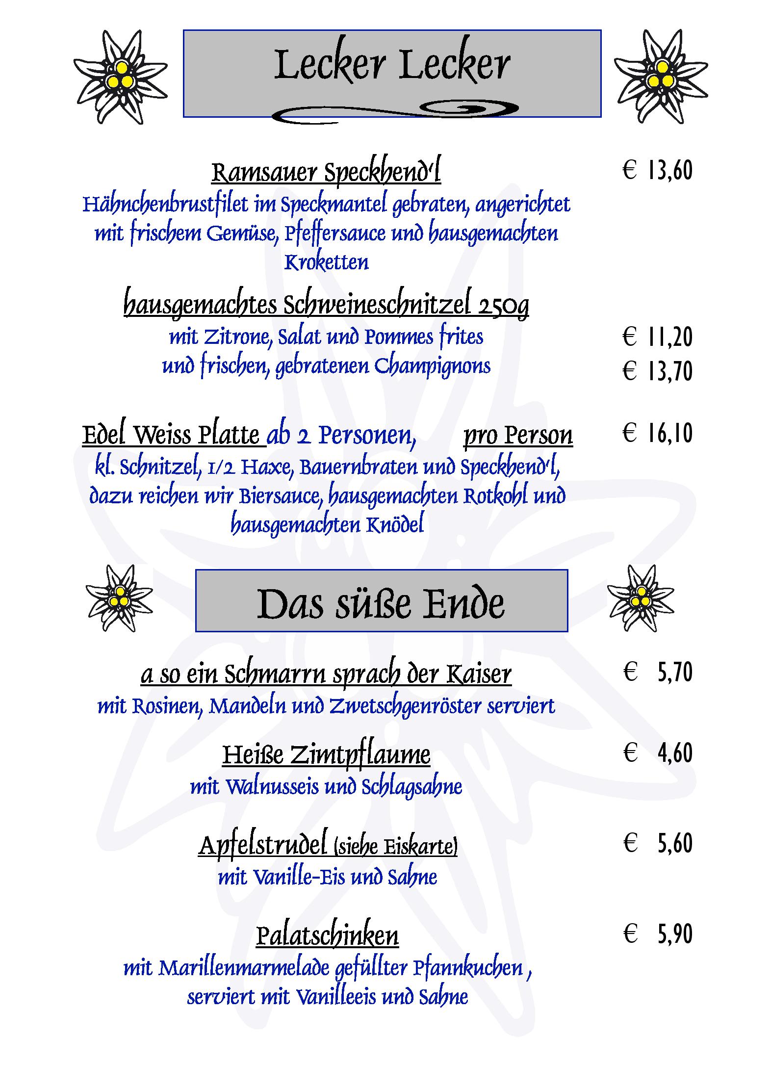 Speisekarte