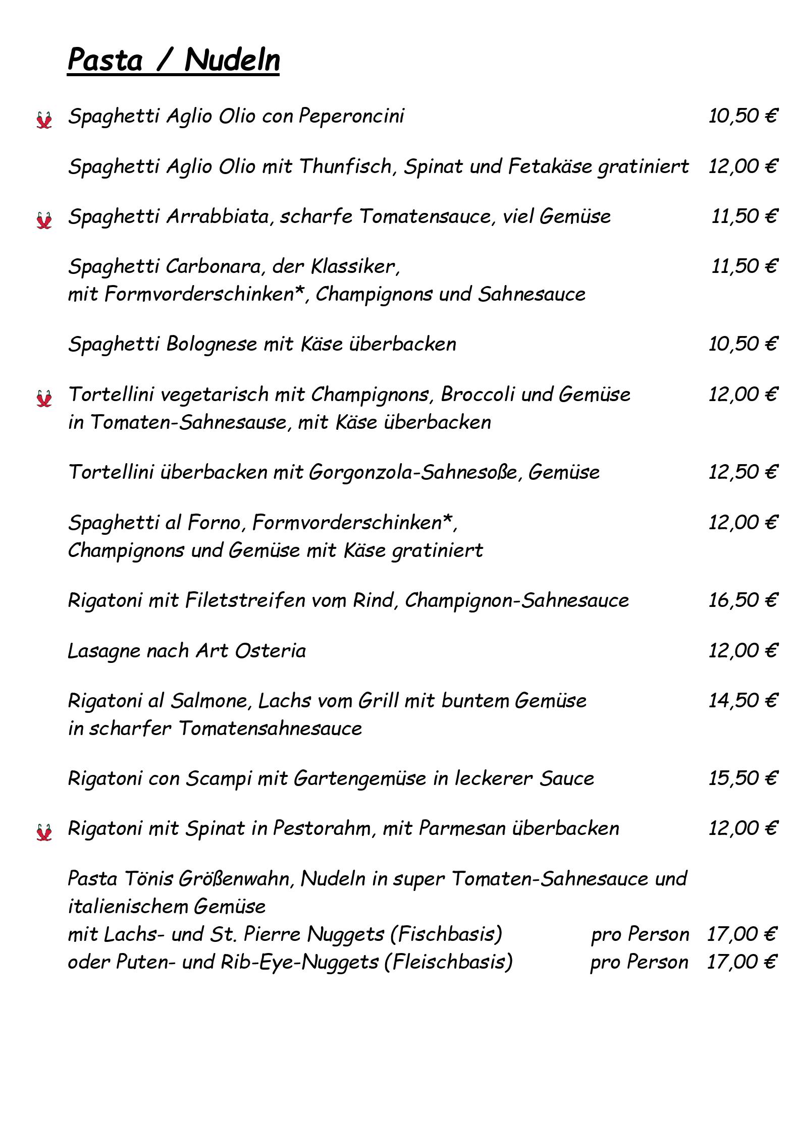 Speisekarte