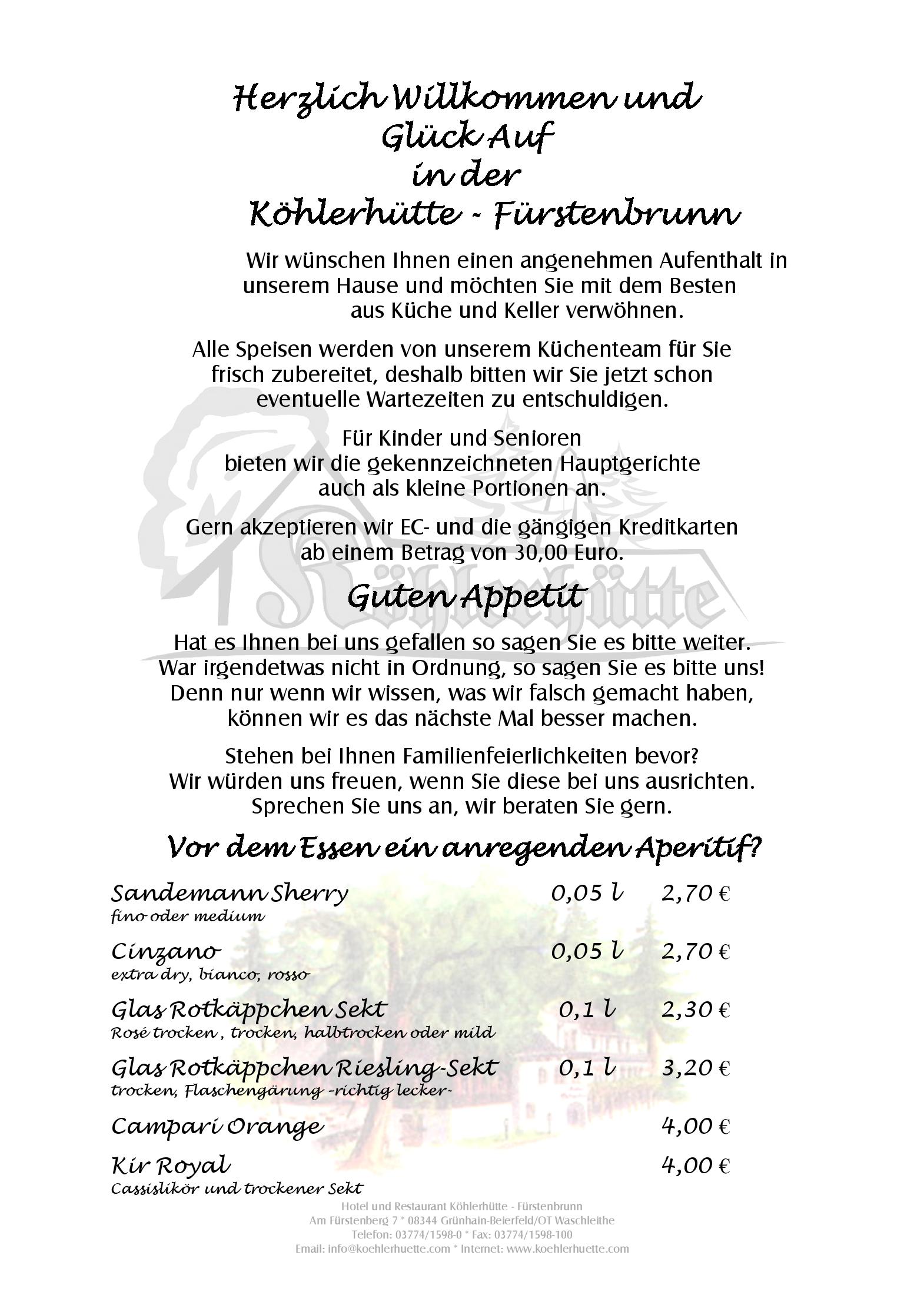 Speisekarte