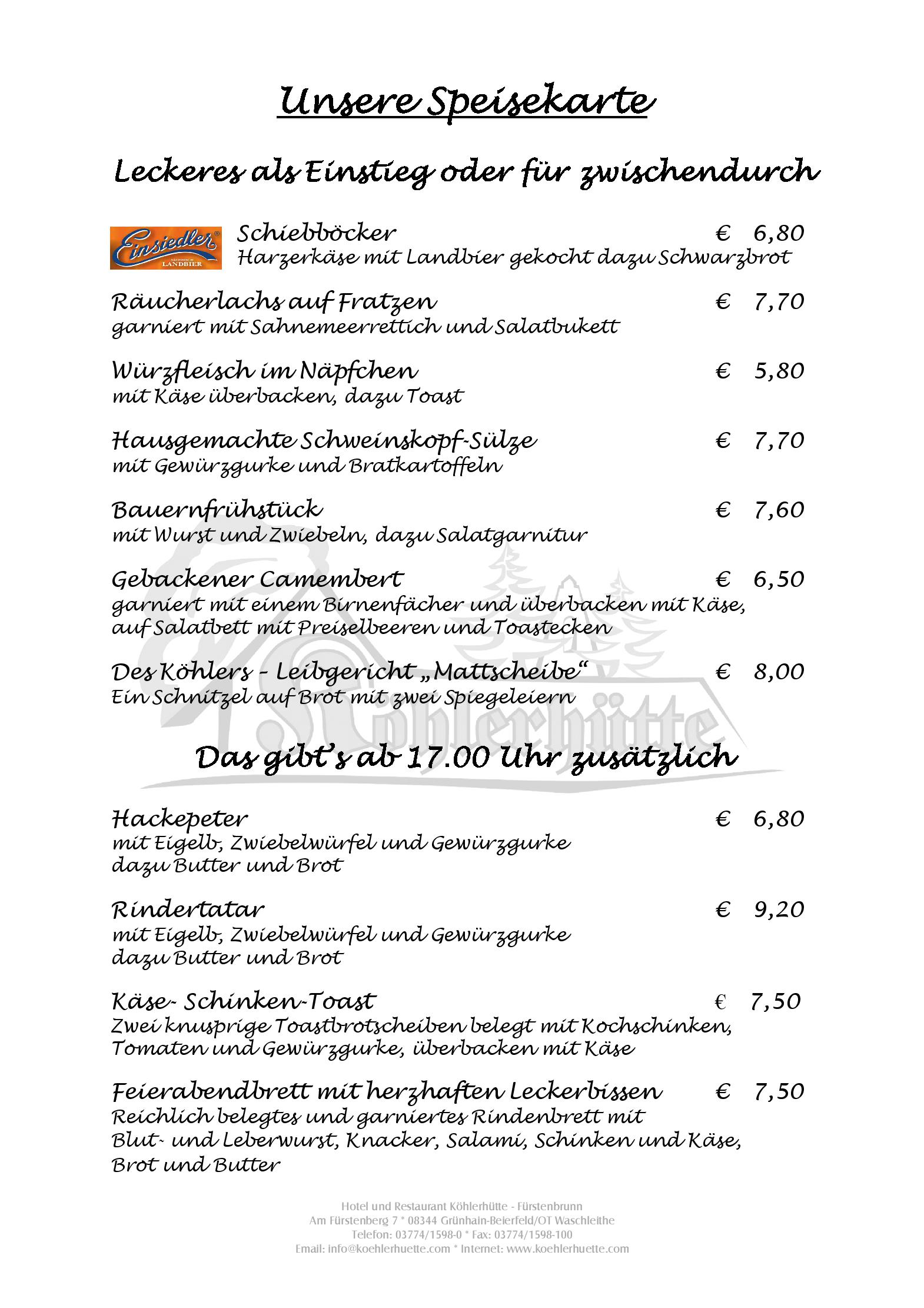 Speisekarte