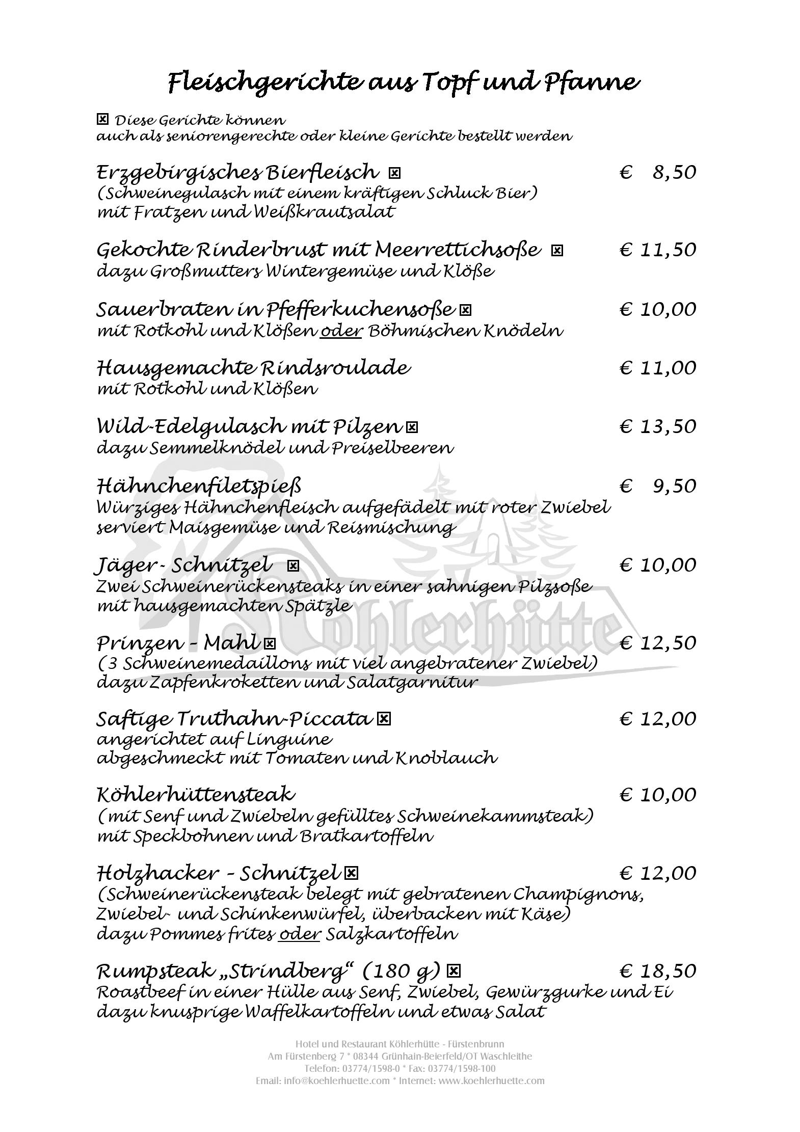Speisekarte