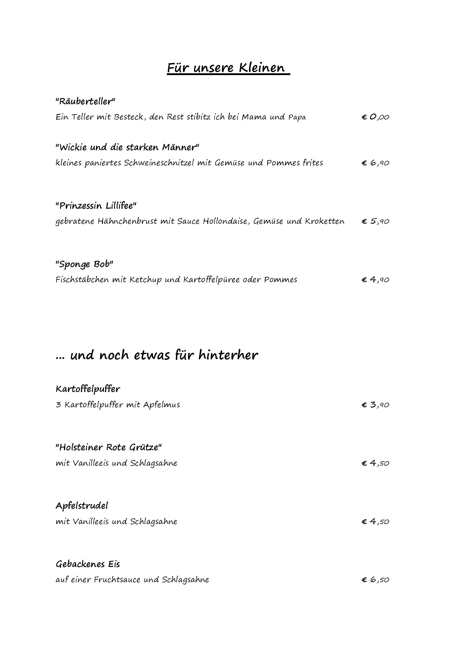 Speisekarte