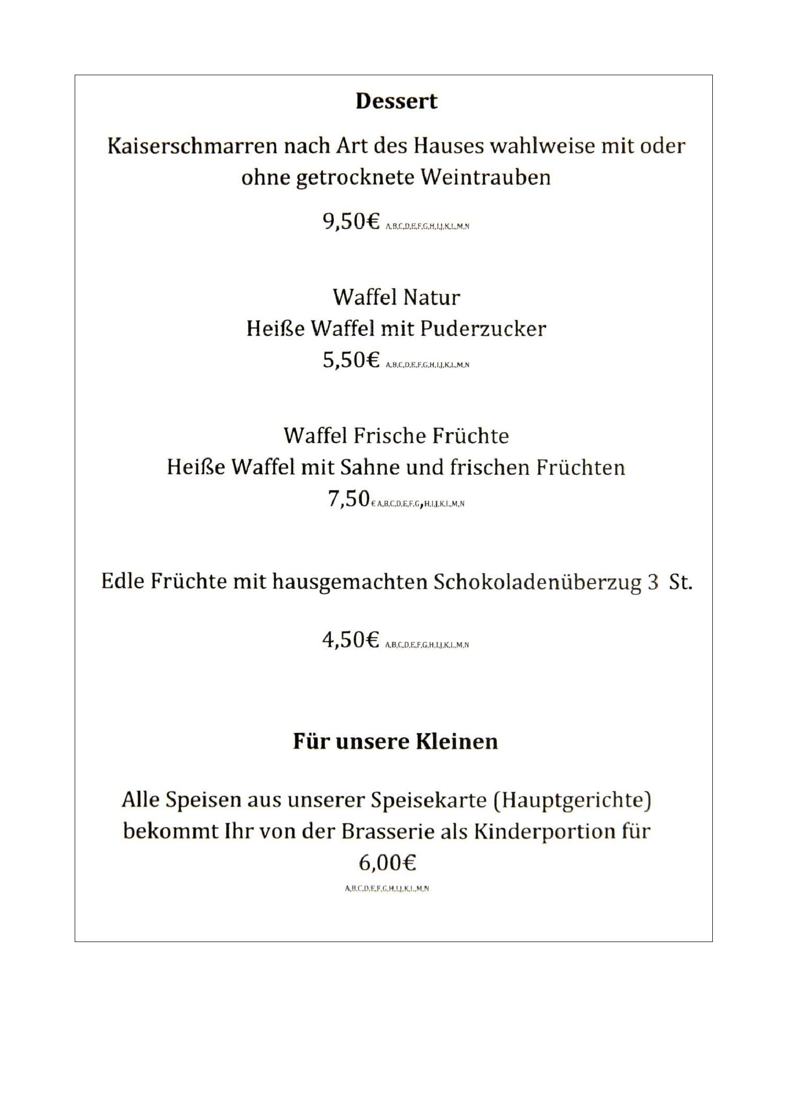 Speisekarte