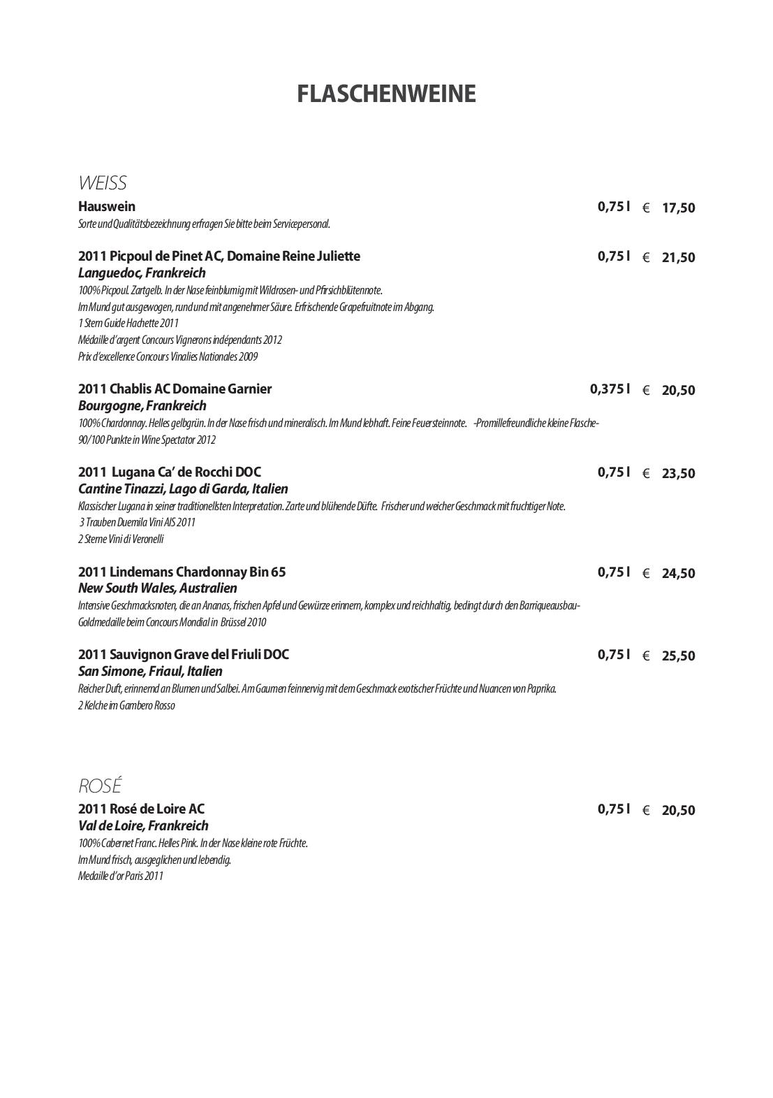 Speisekarte