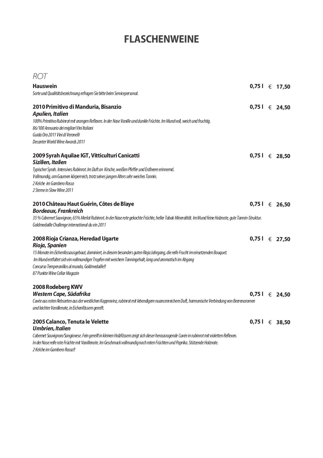 Speisekarte