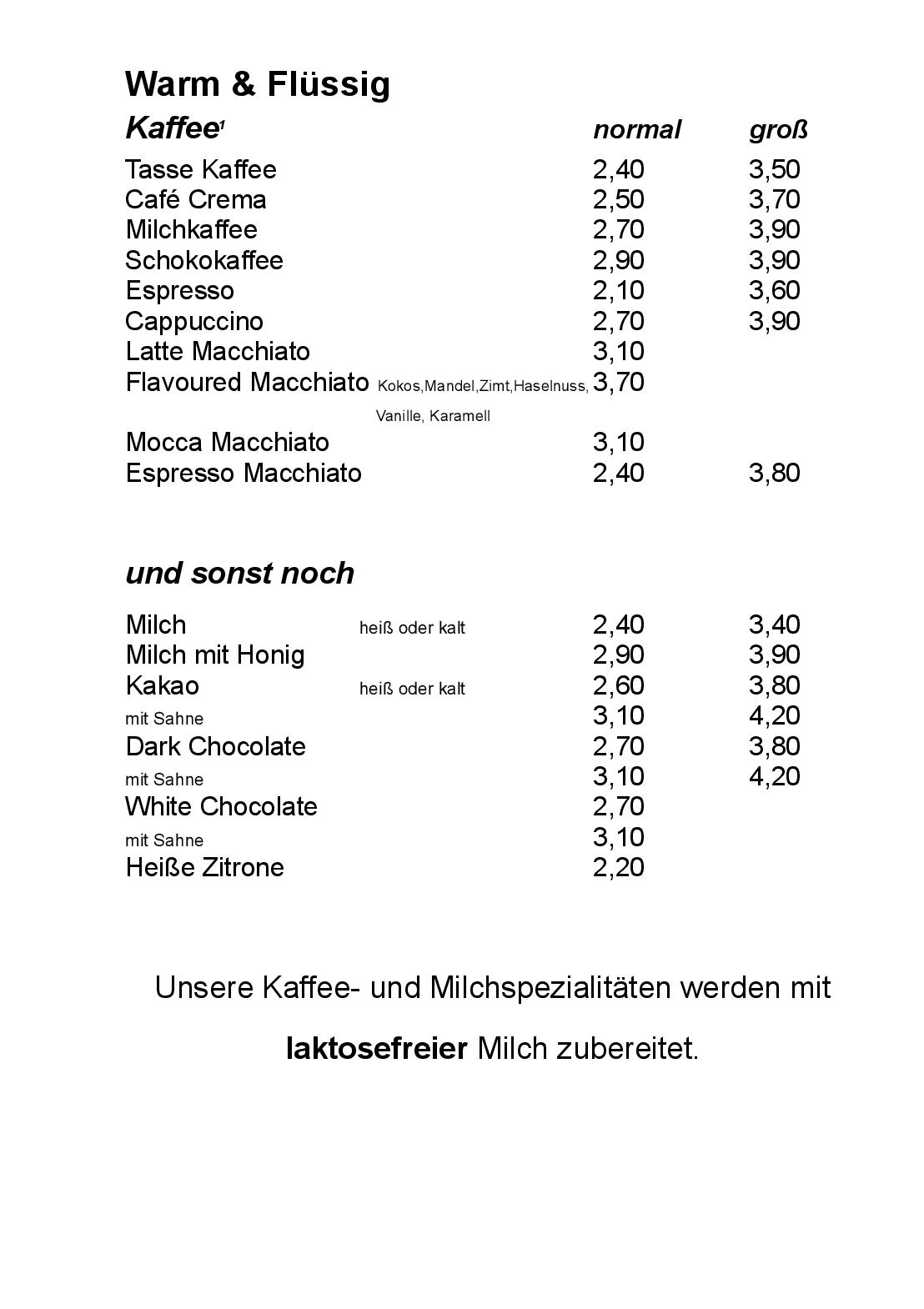 Speisekarte
