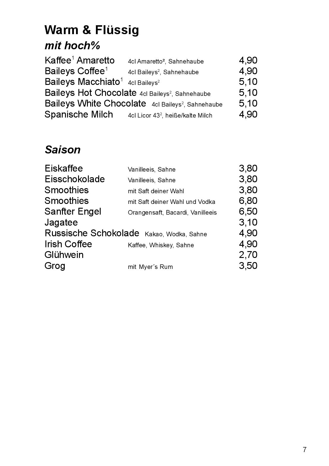 Speisekarte
