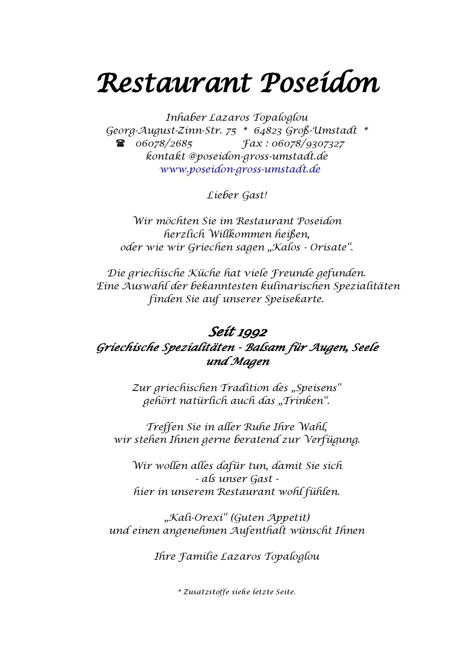 Speisekarte