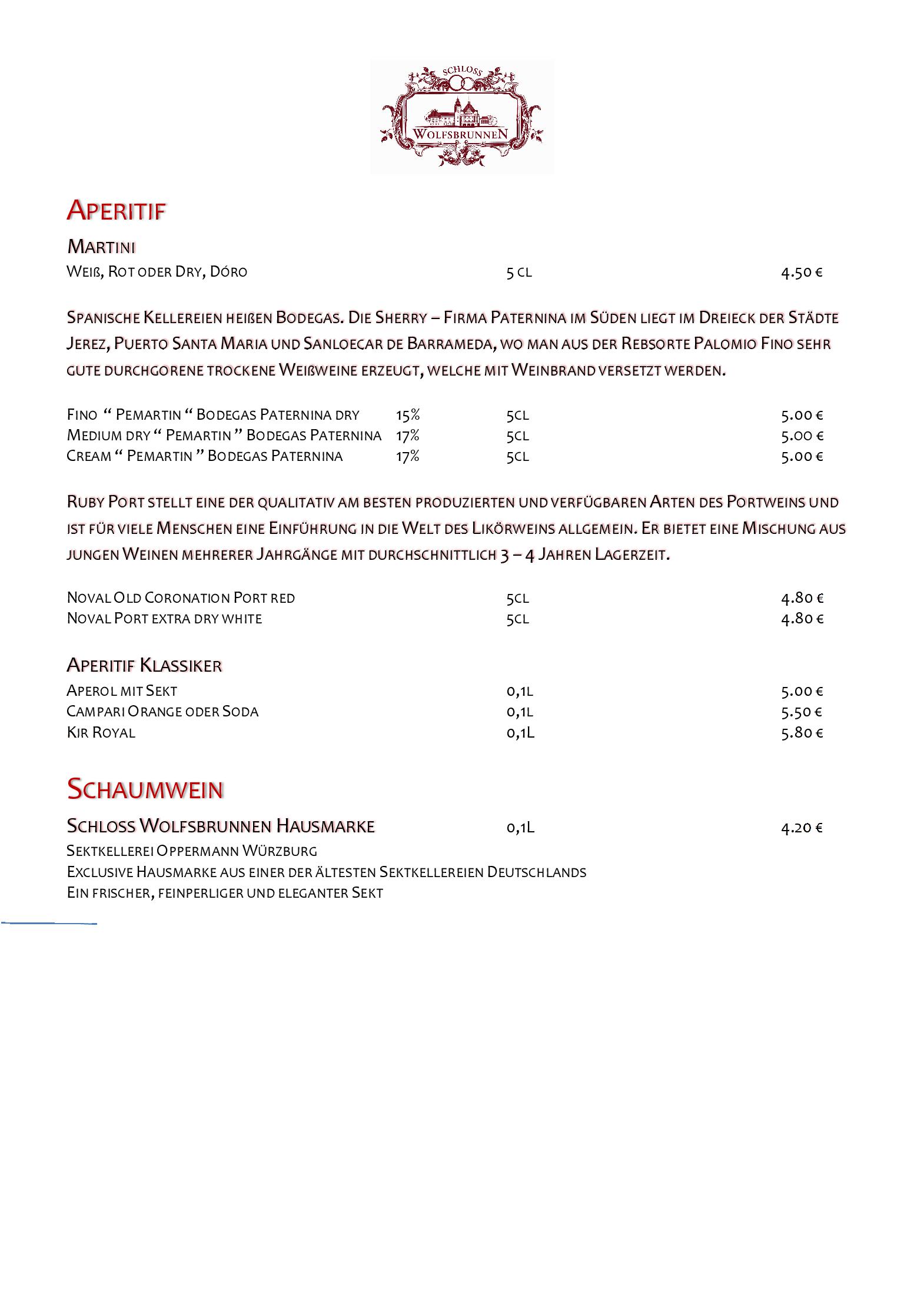 Speisekarte