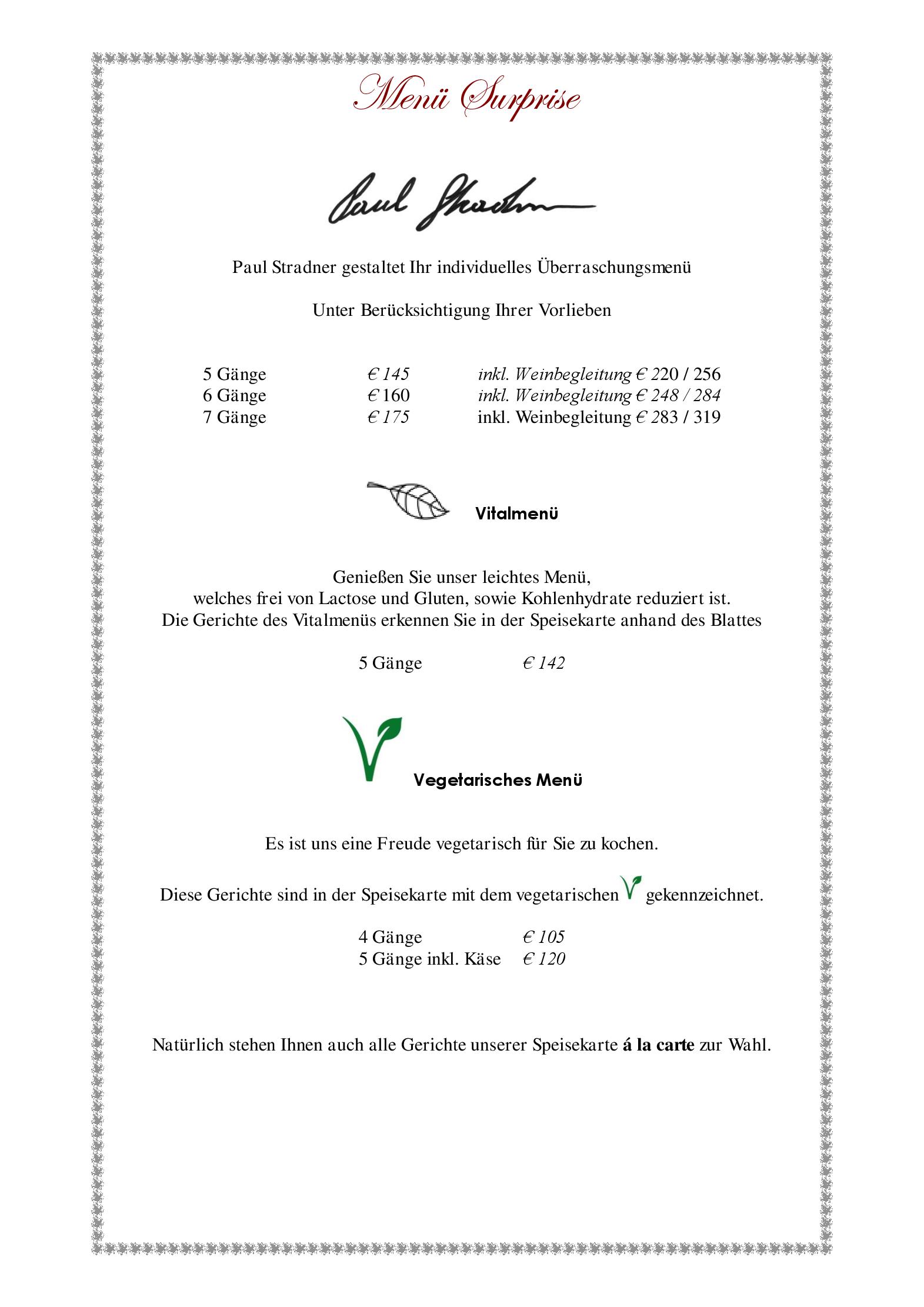 Speisekarte