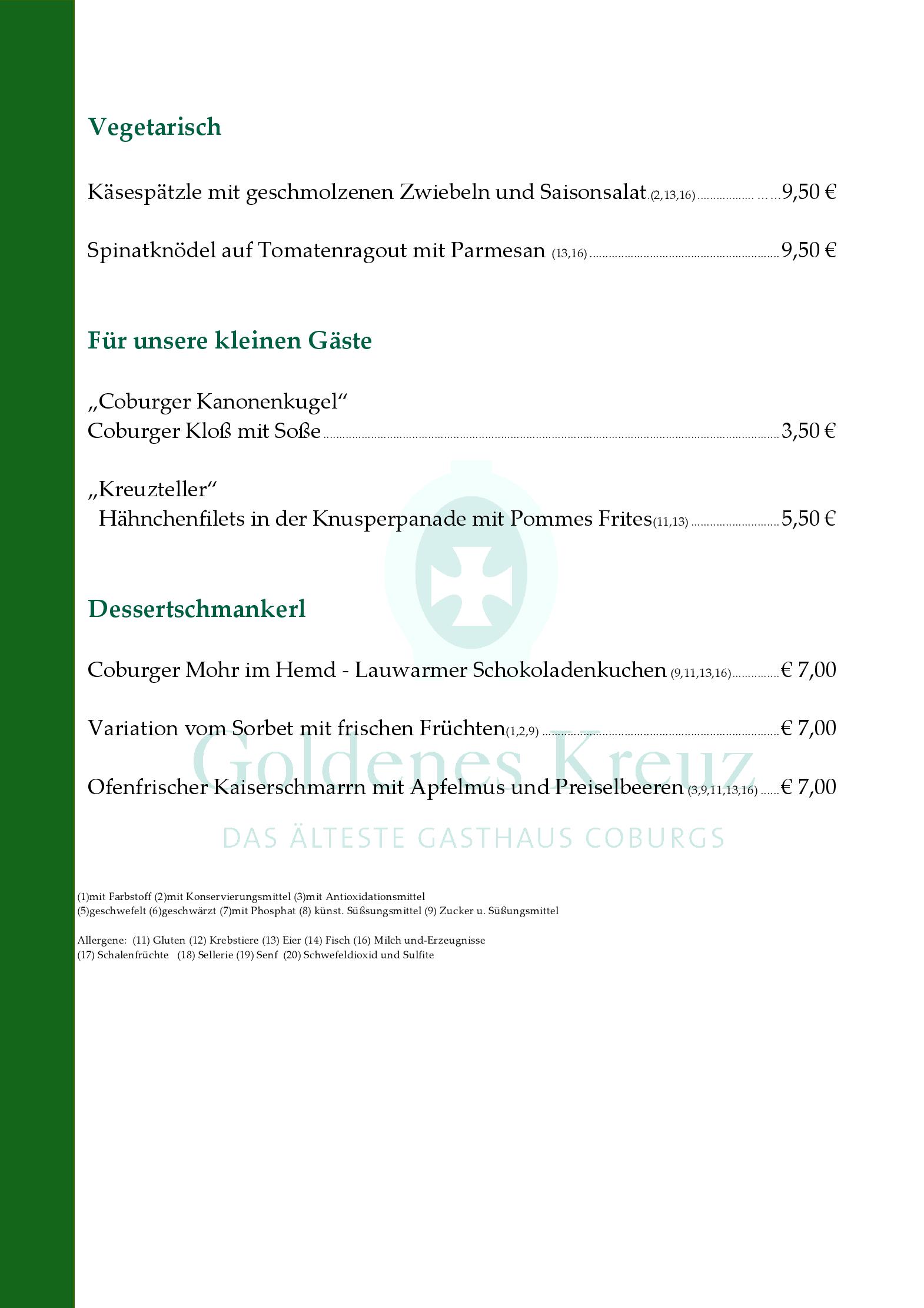 Speisekarte