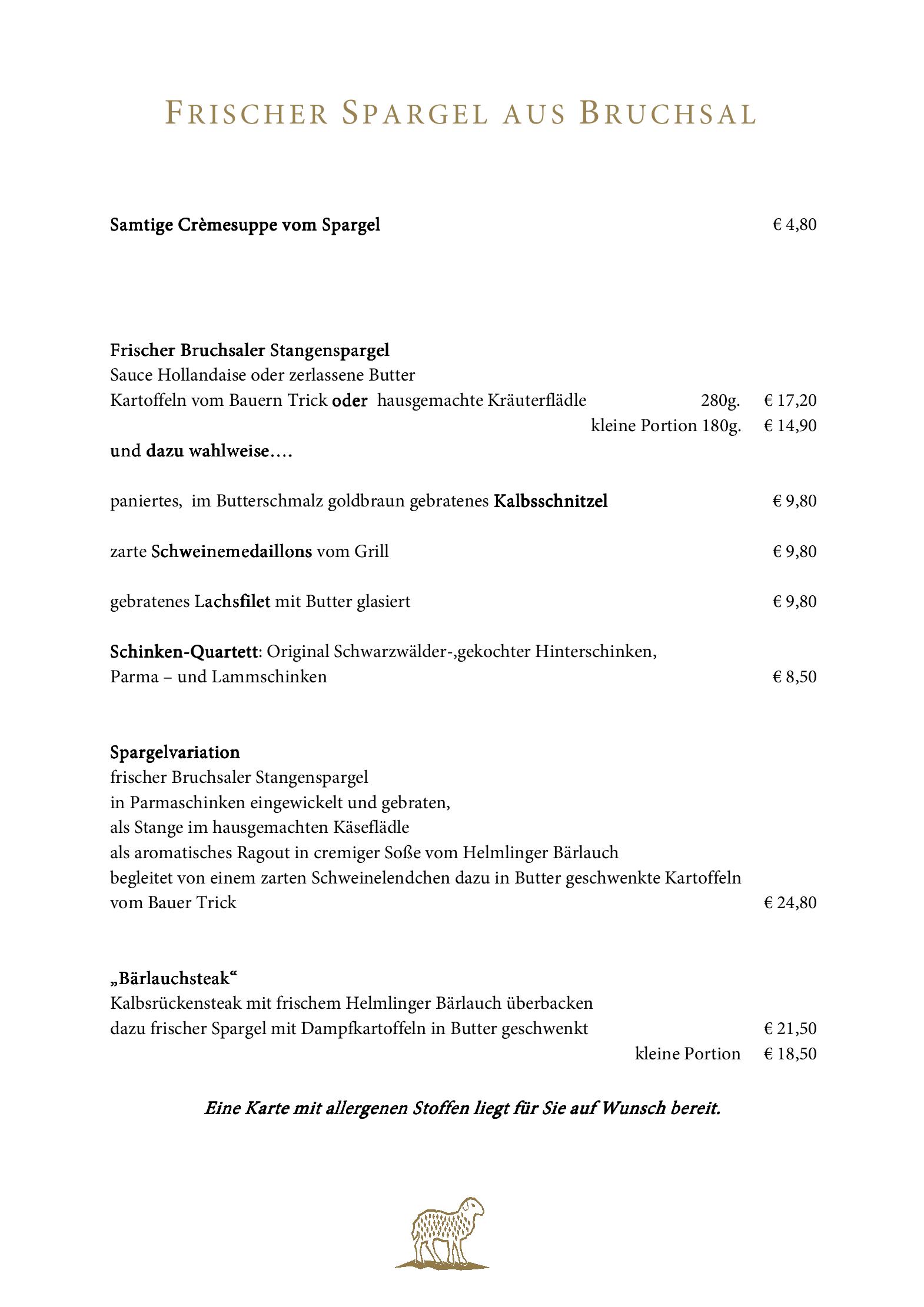 Speisekarte