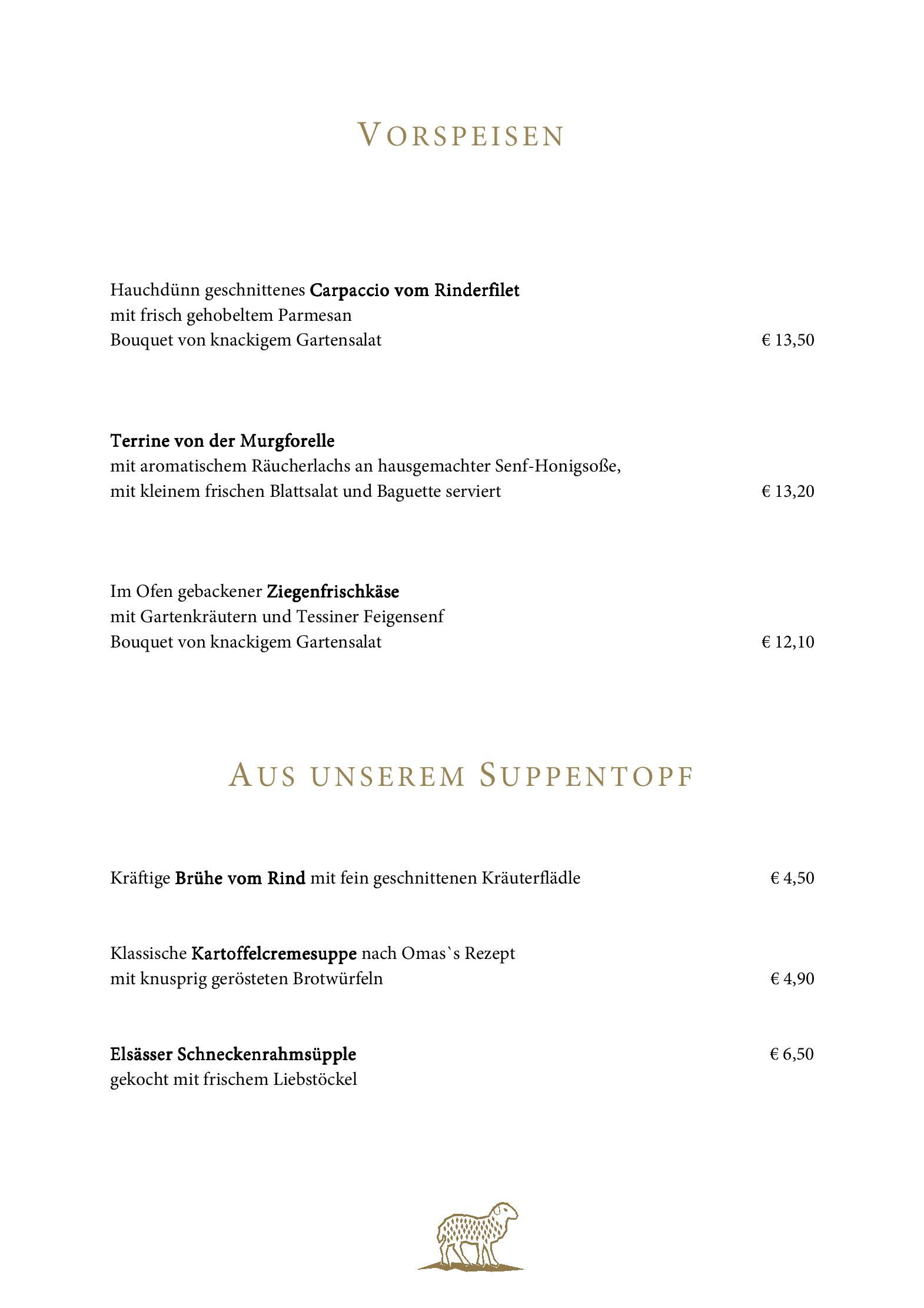 Speisekarte