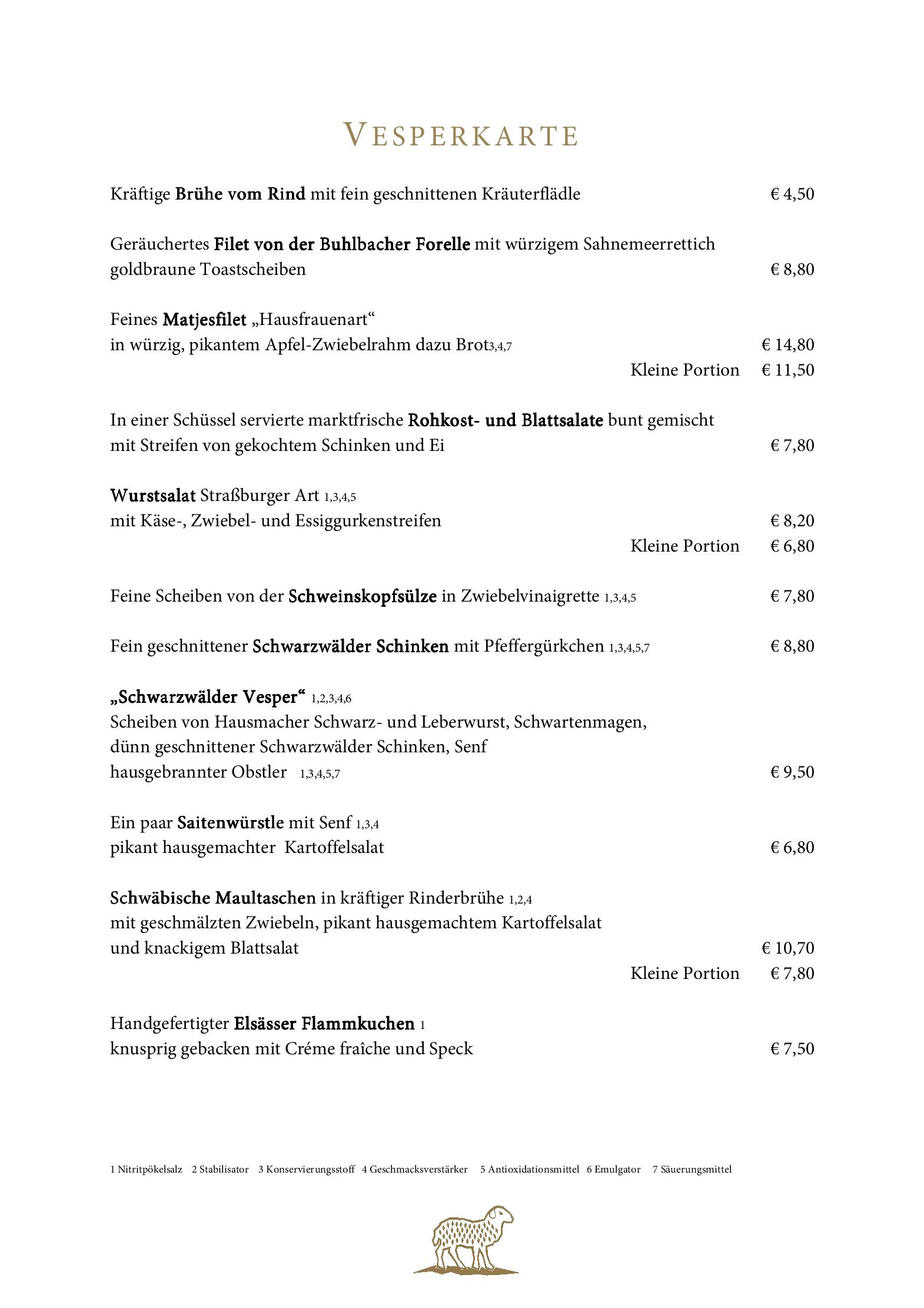 Speisekarte
