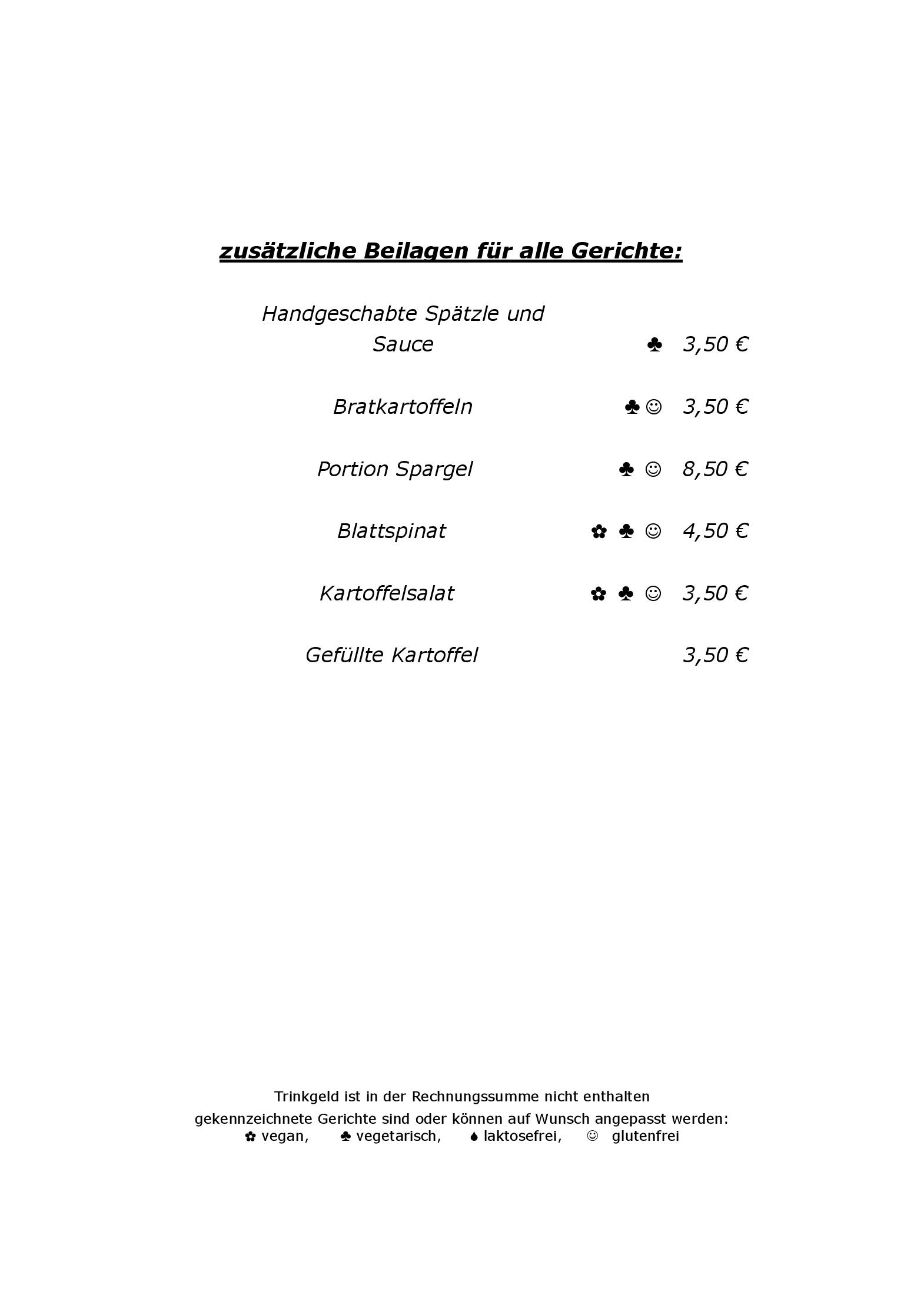 Speisekarte