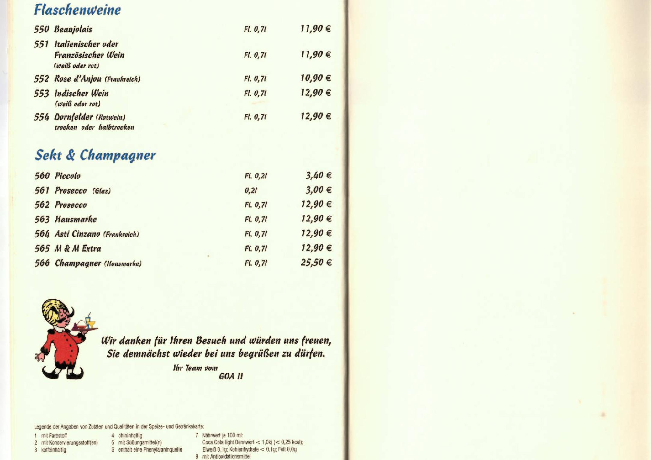 Speisekarte