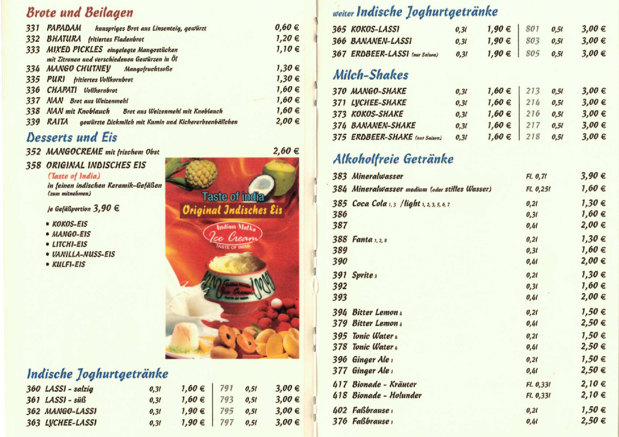 Speisekarte