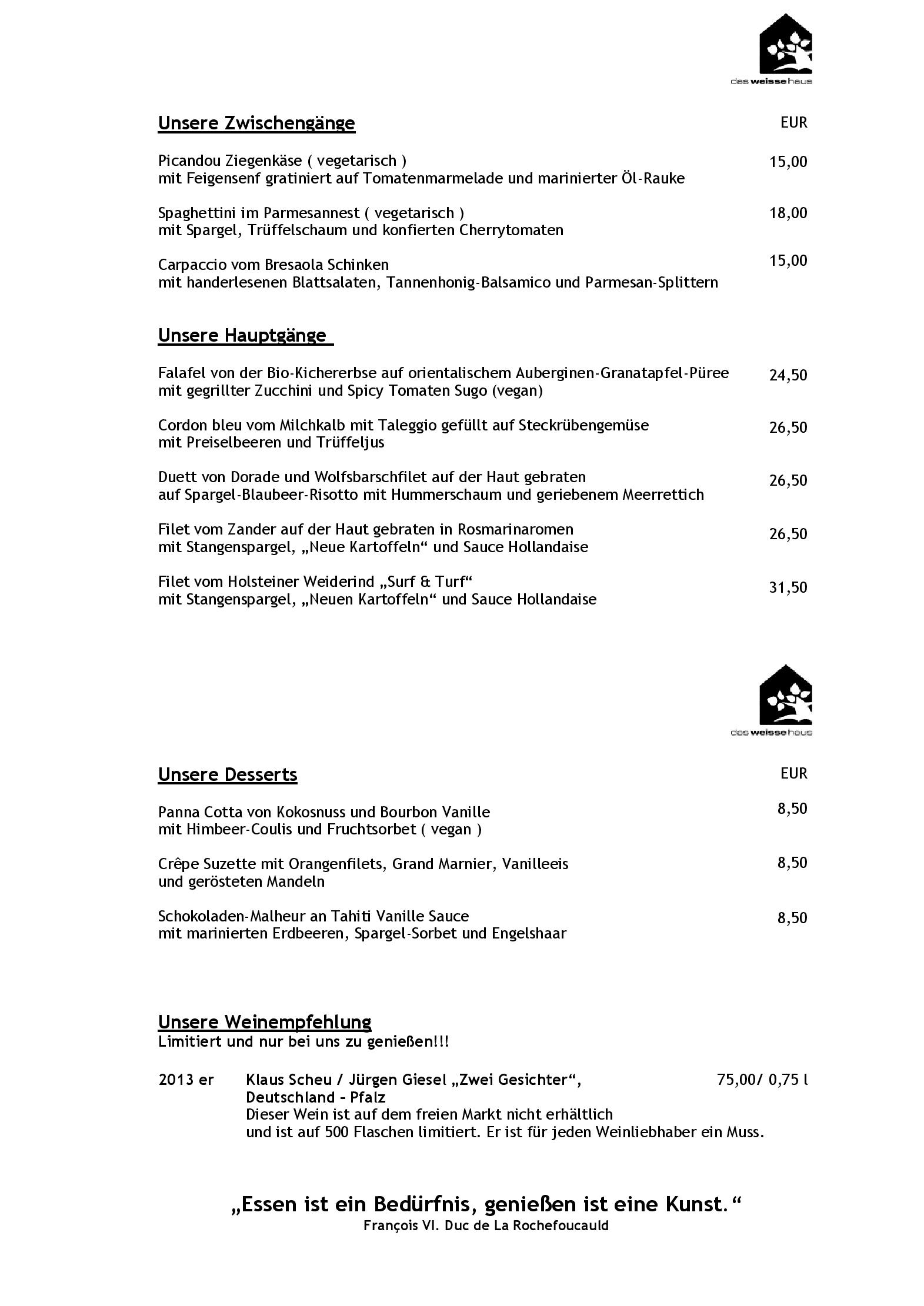 Speisekarte