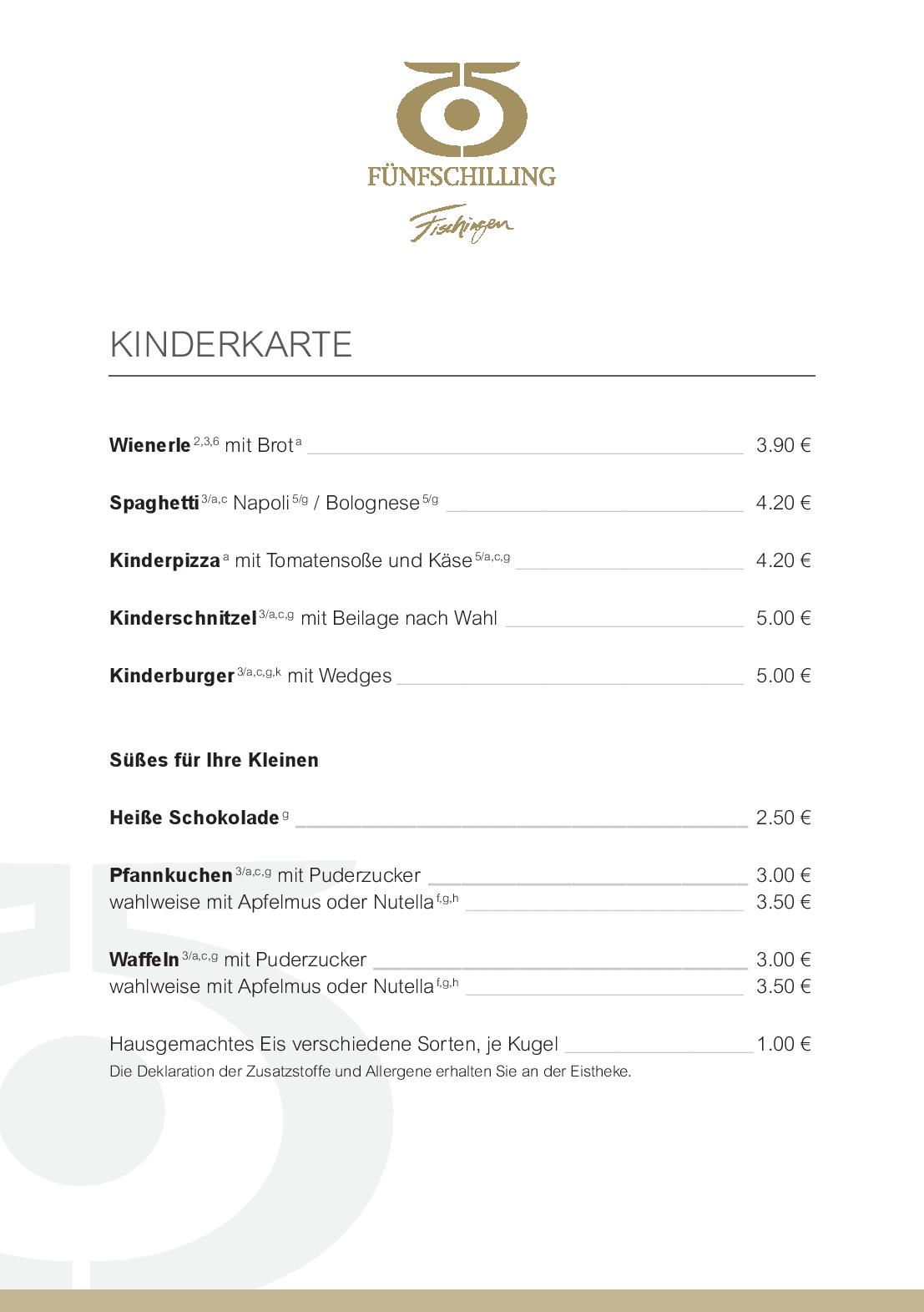 Speisekarte