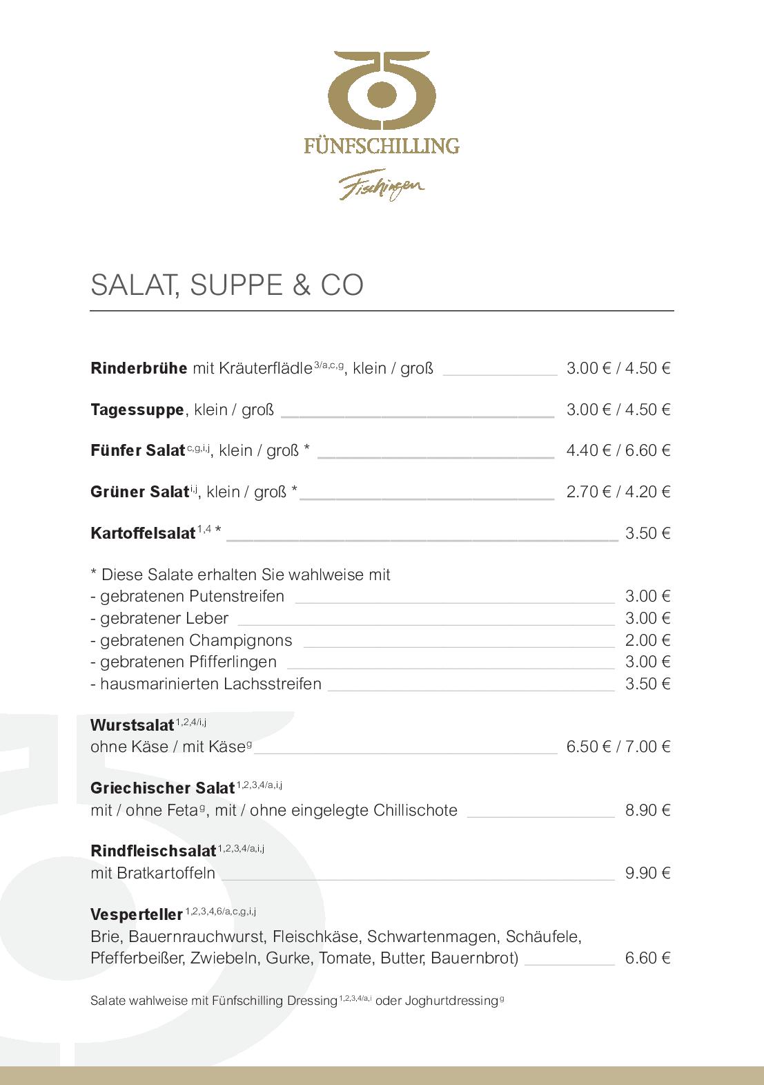 Speisekarte