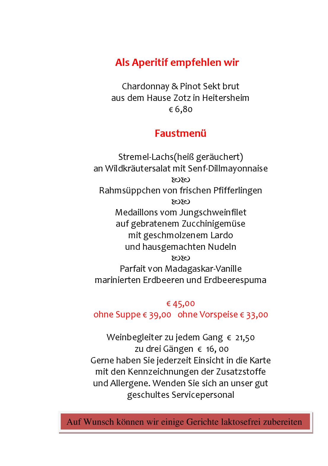 Speisekarte
