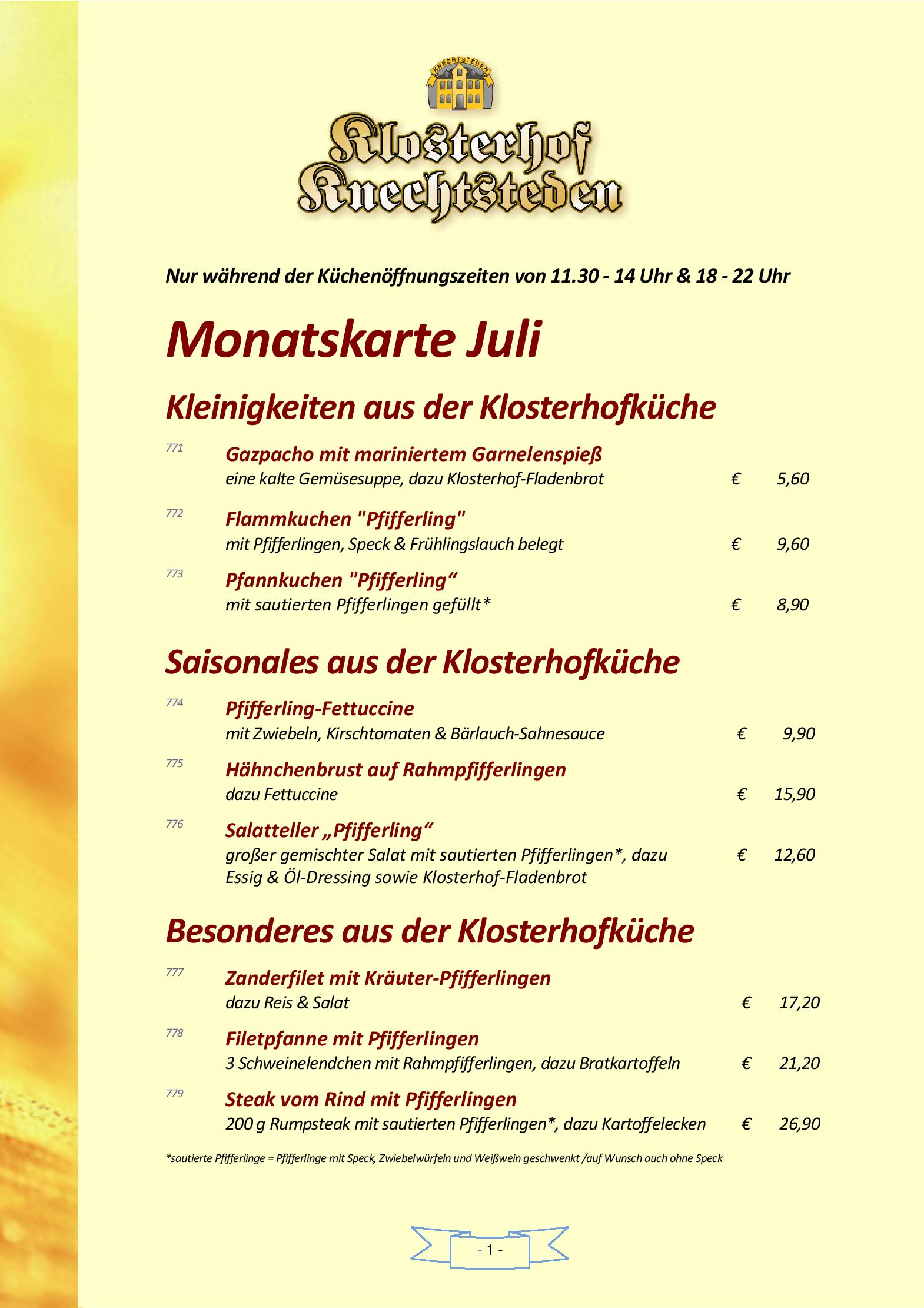 Speisekarte