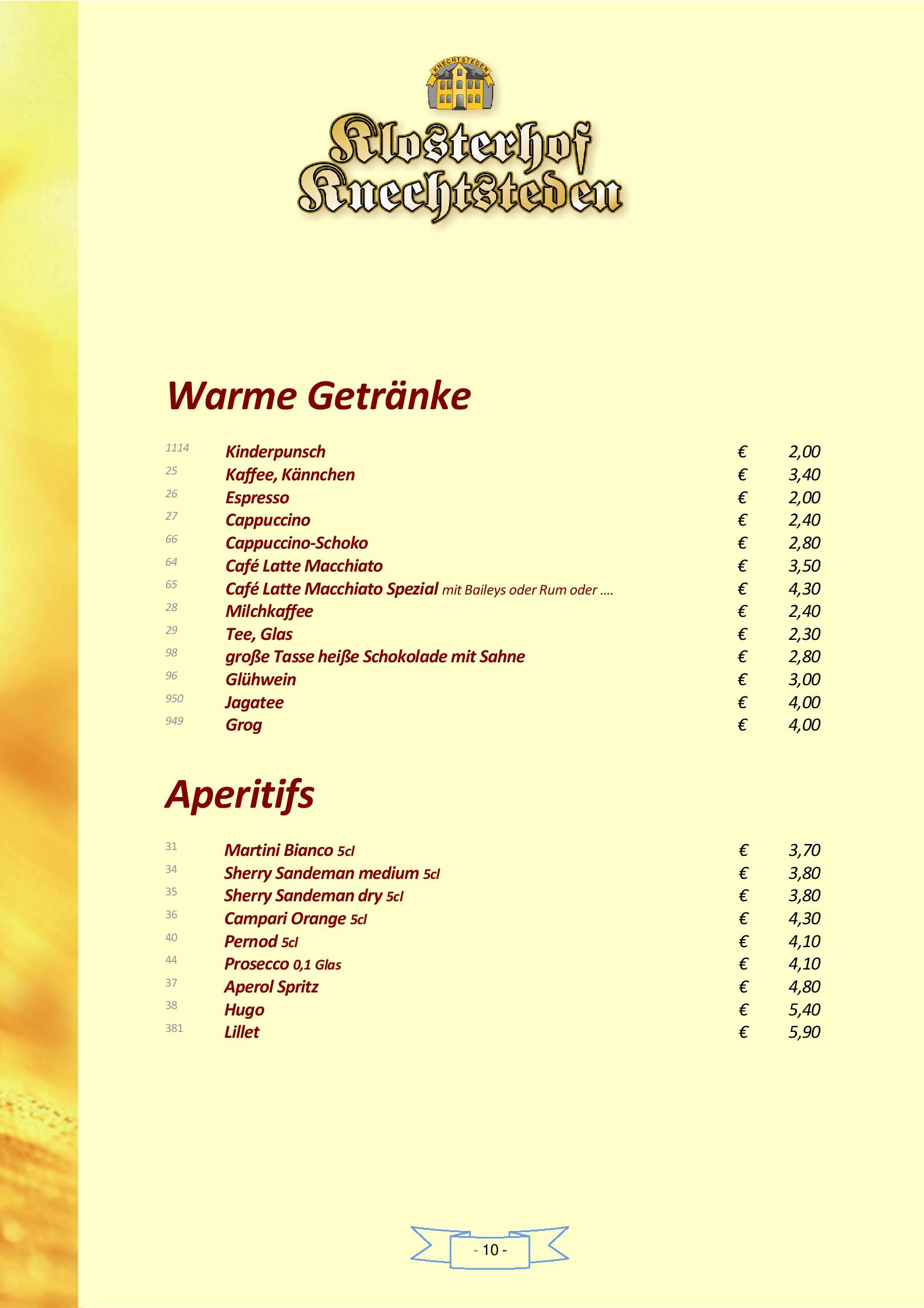 Speisekarte