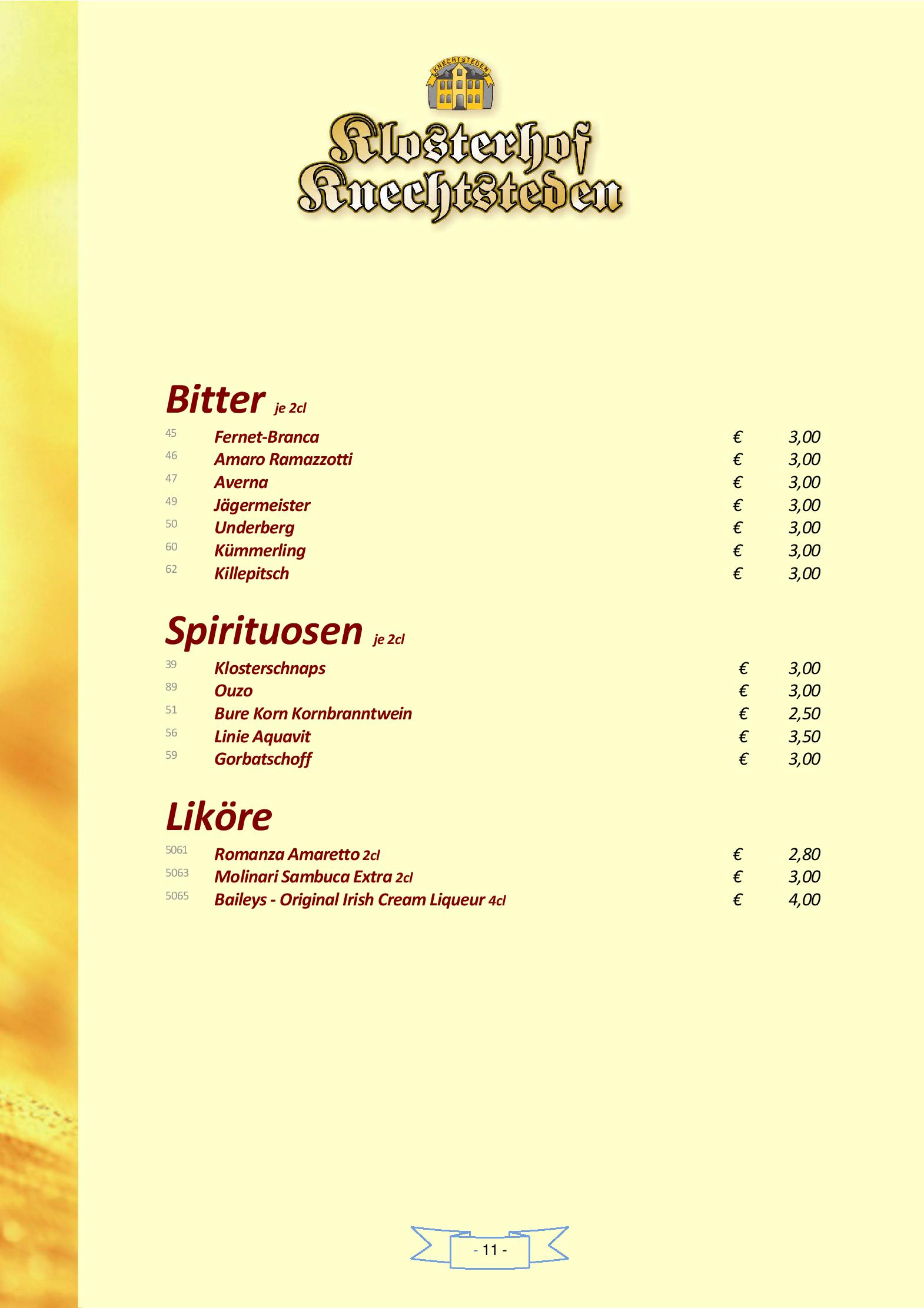 Speisekarte