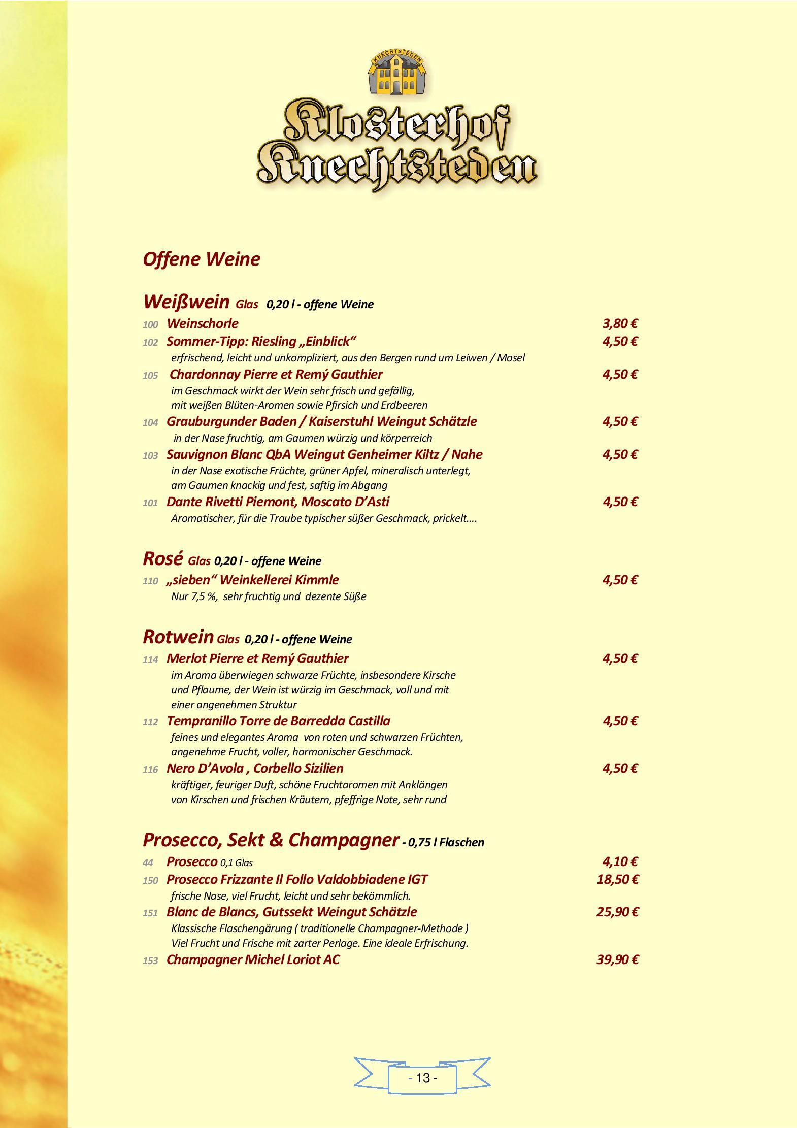 Speisekarte
