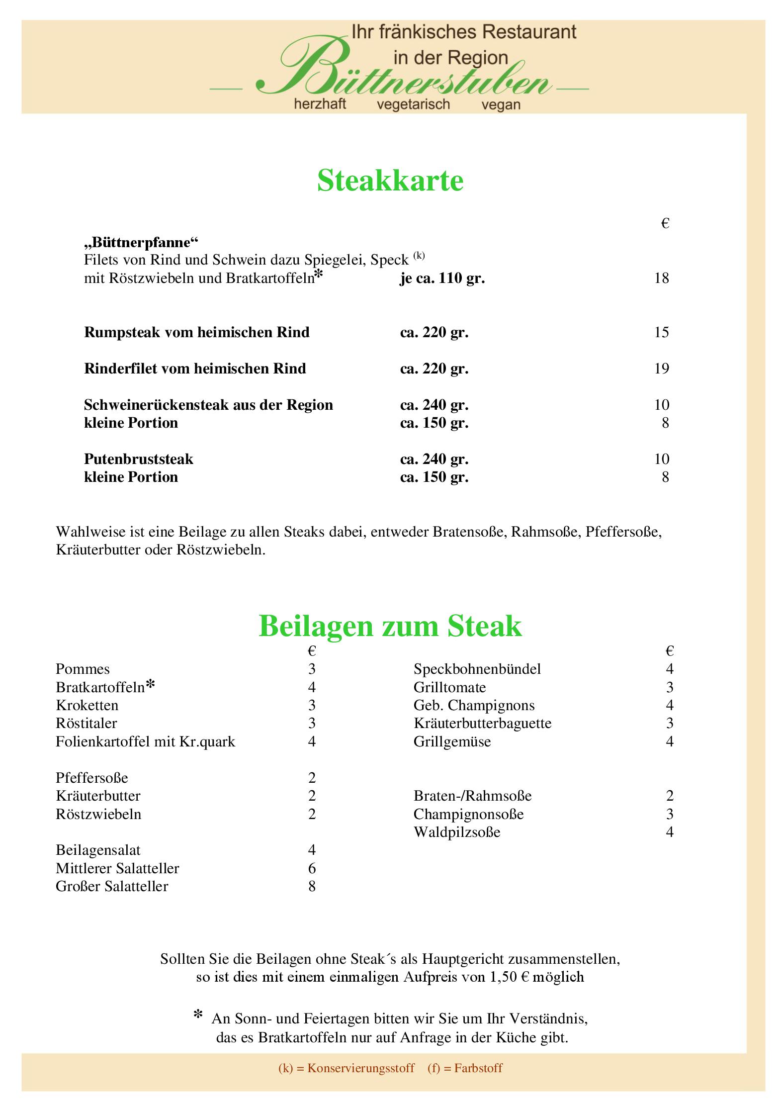 Speisekarte