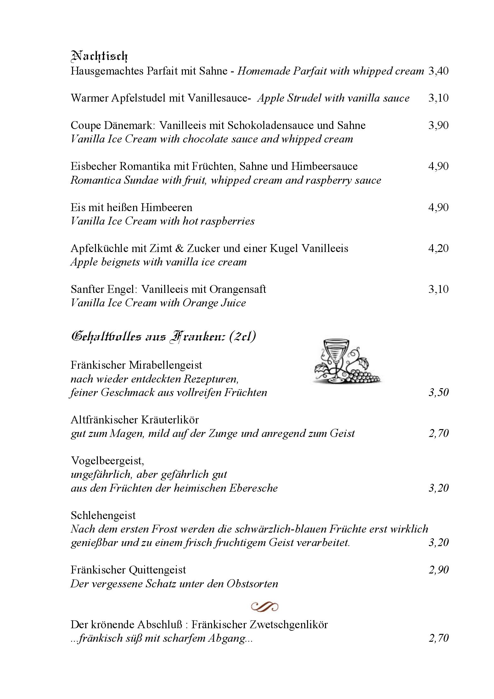 Speisekarte