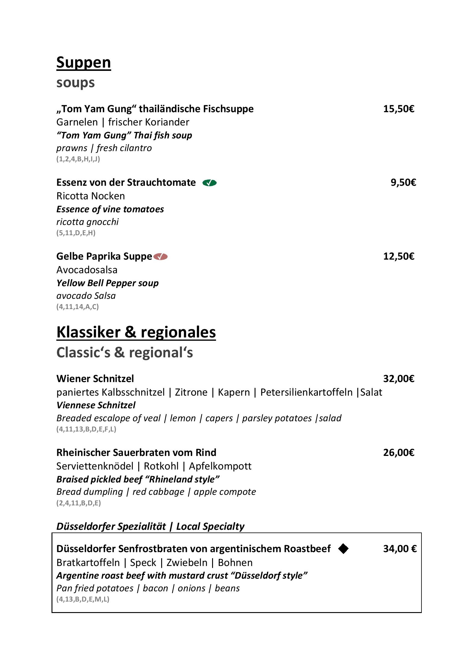Speisekarte