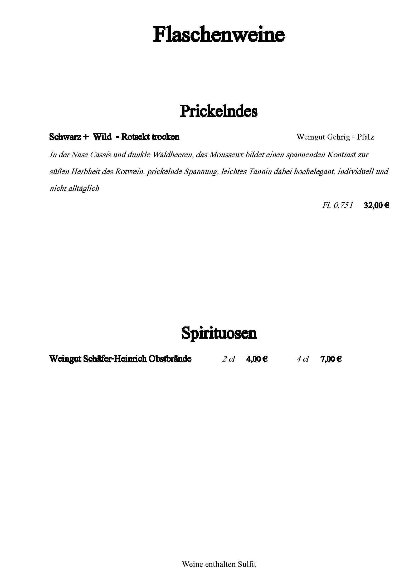 Speisekarte