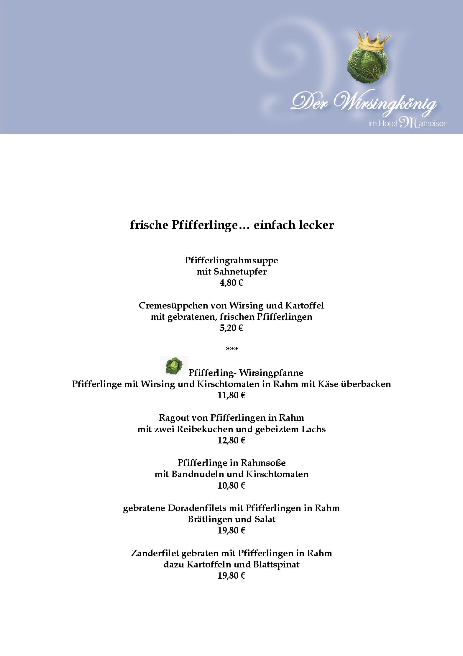 Speisekarte