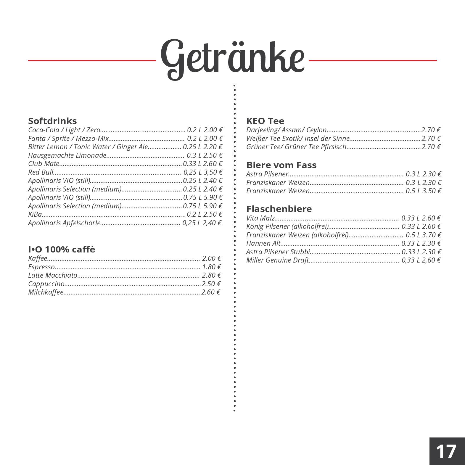Speisekarte