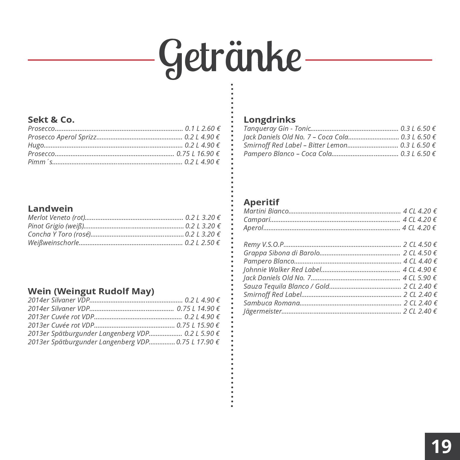 Speisekarte