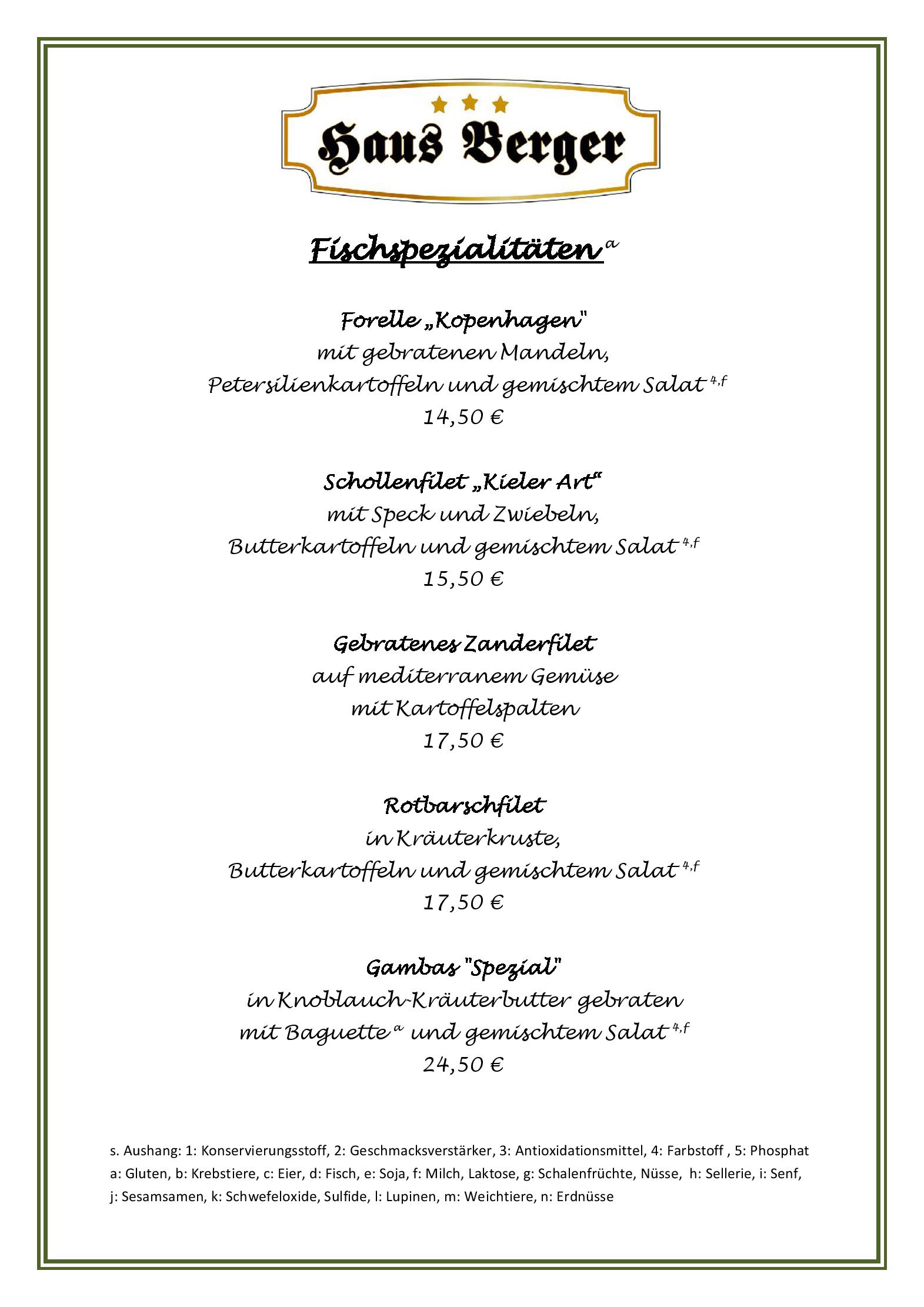 Speisekarte