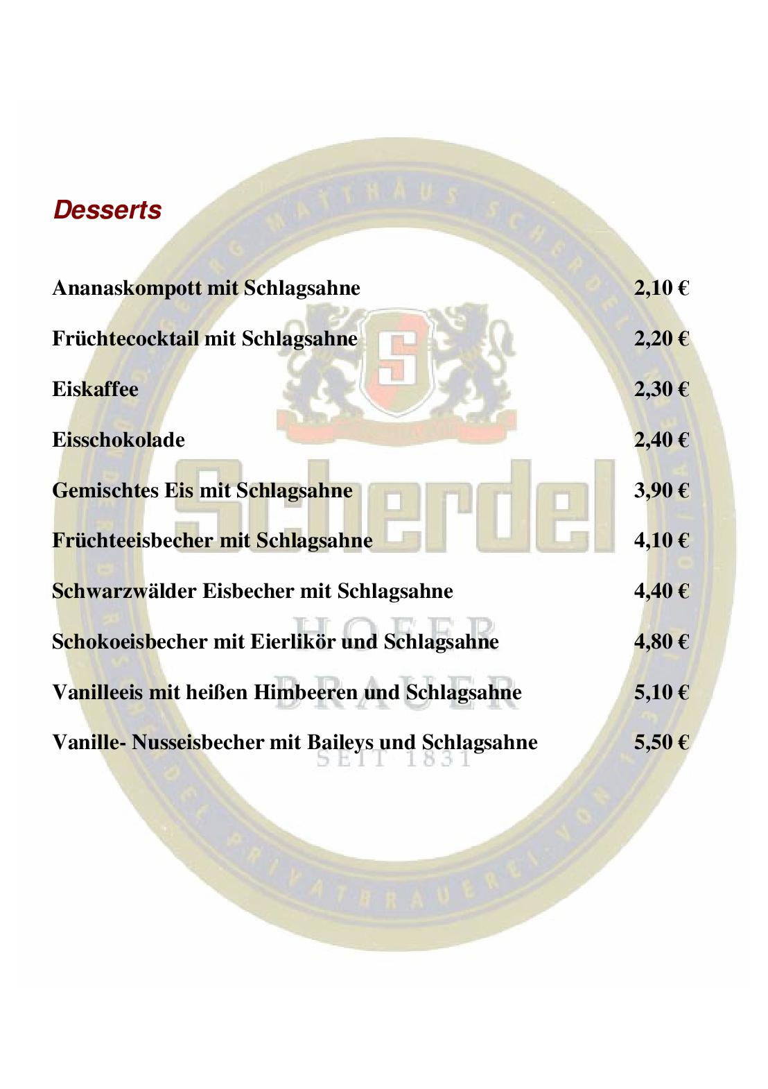 Speisekarte