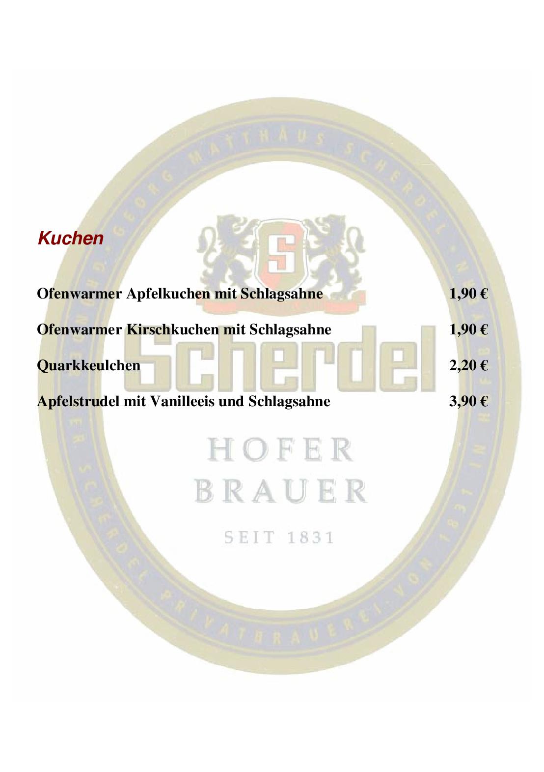 Speisekarte