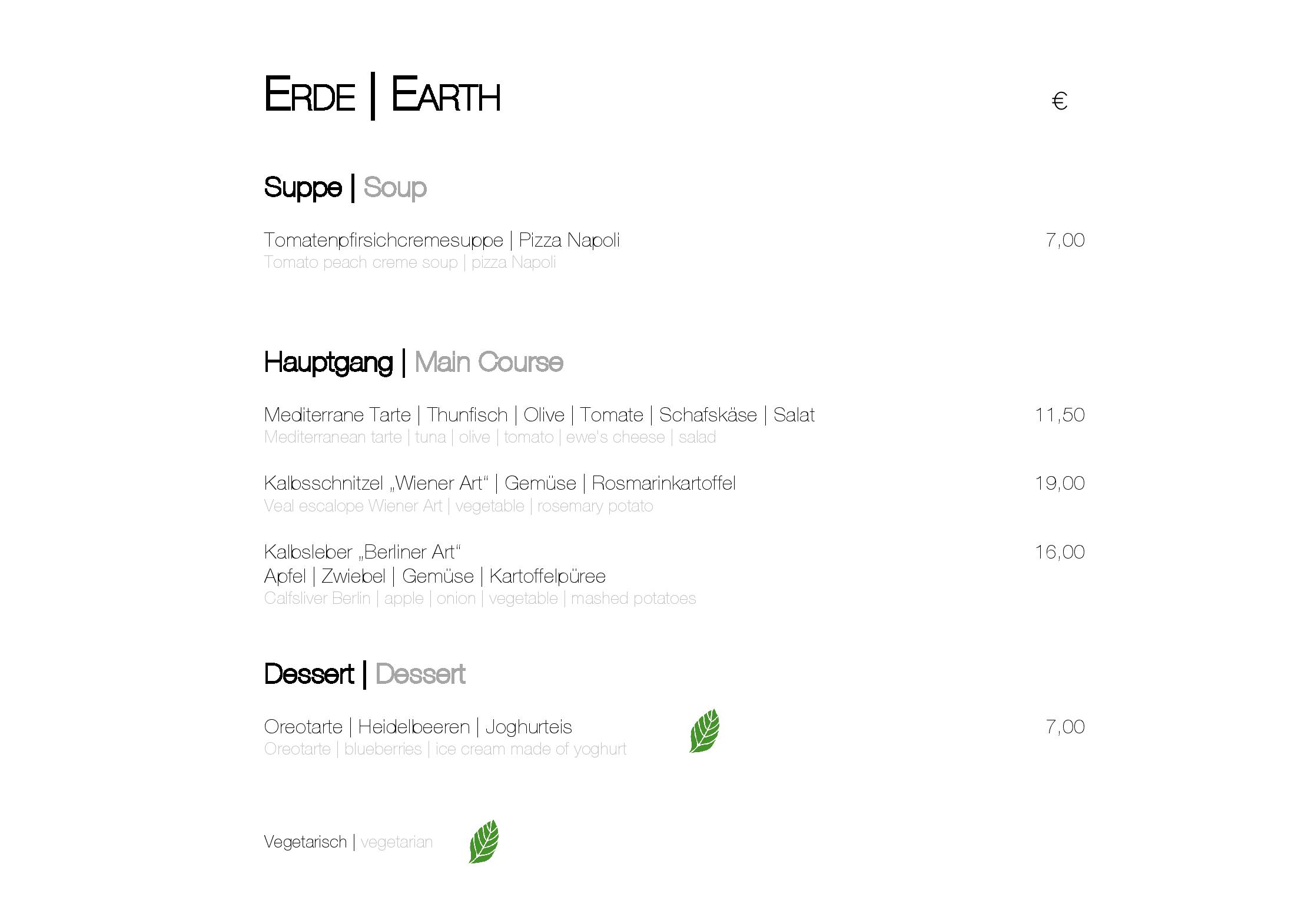 Speisekarte