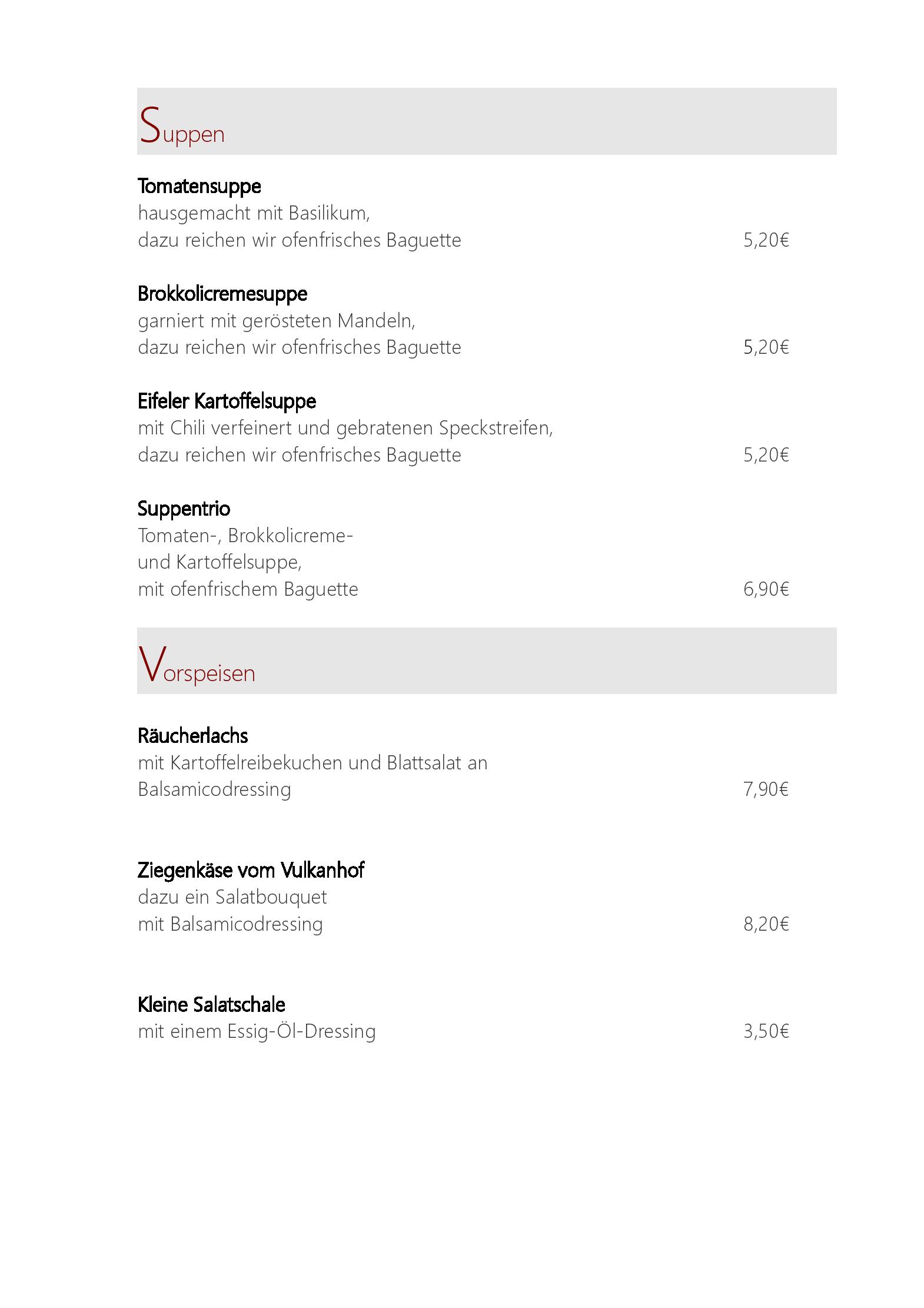 Speisekarte