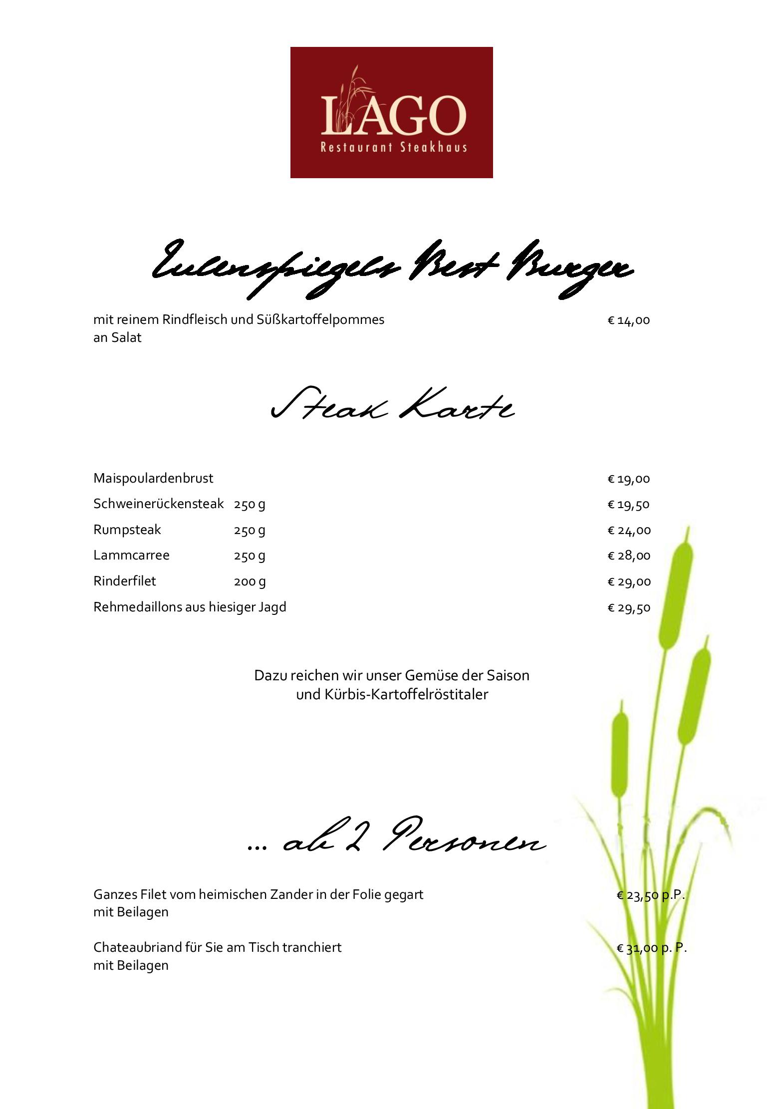 Speisekarte