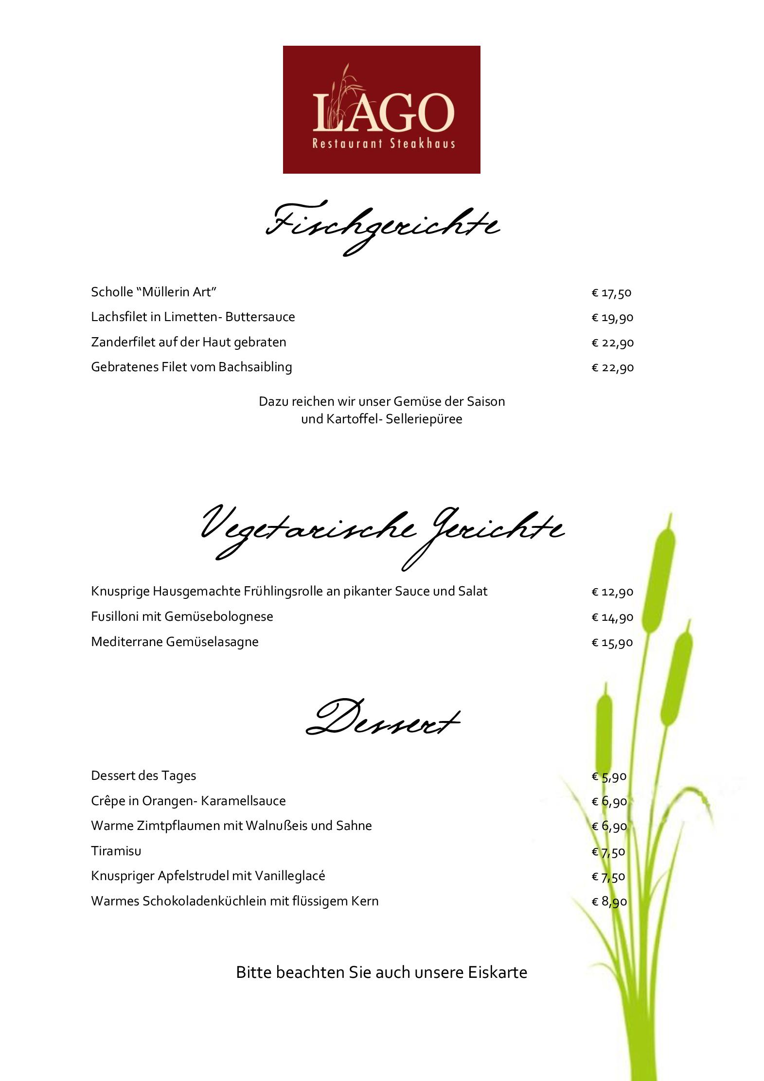 Speisekarte