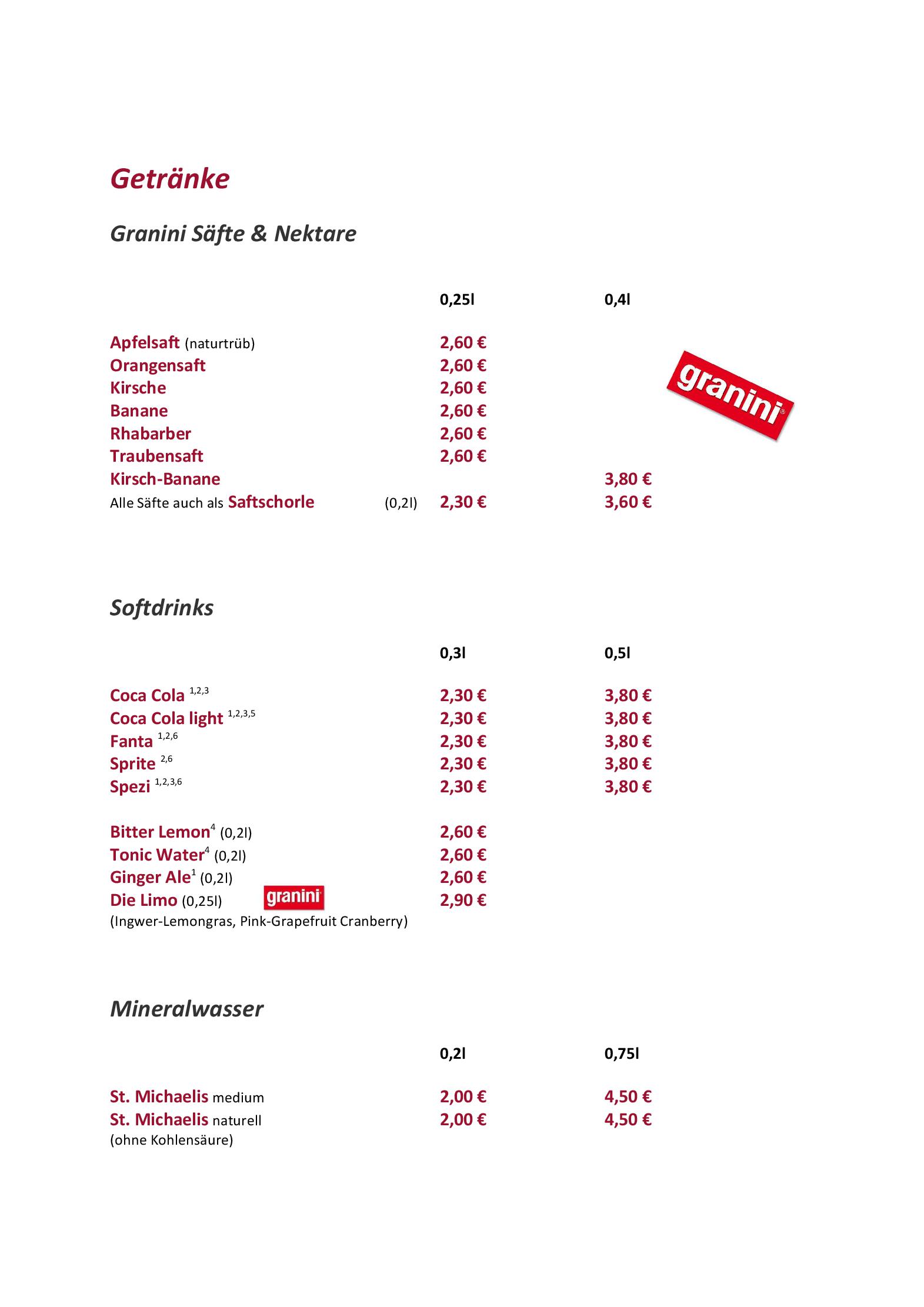 Speisekarte