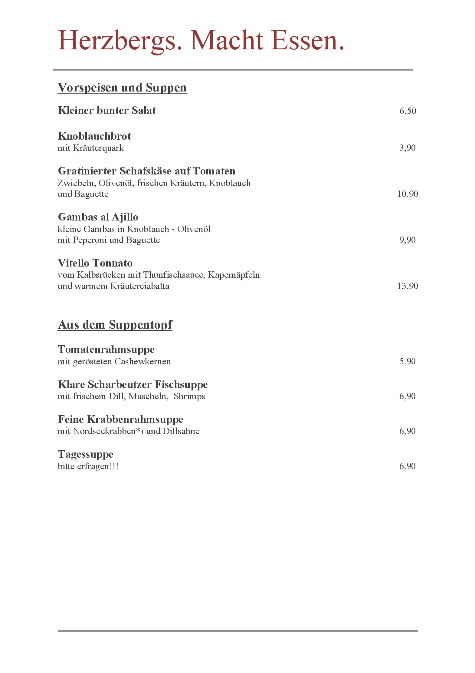 Speisekarte