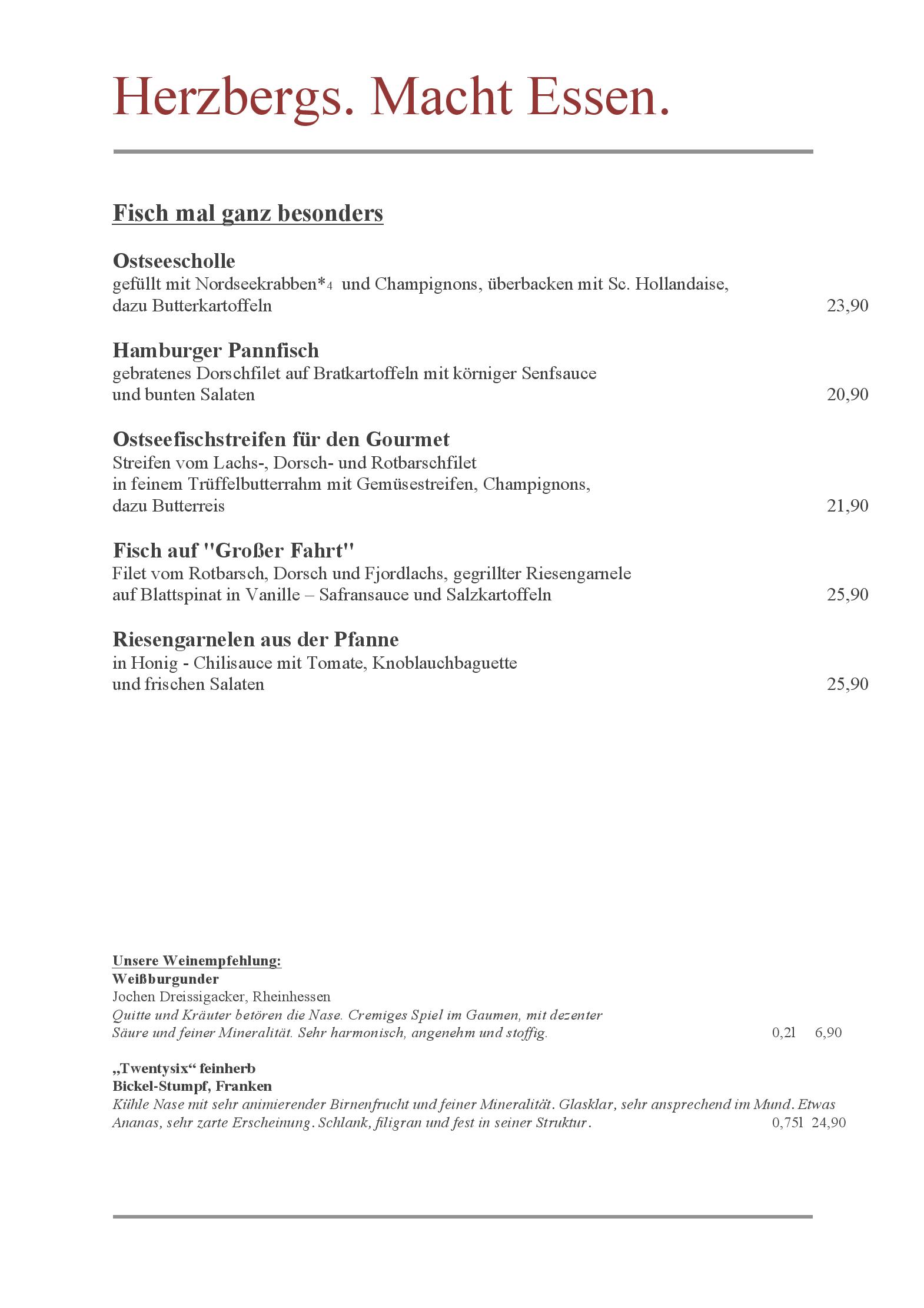 Speisekarte