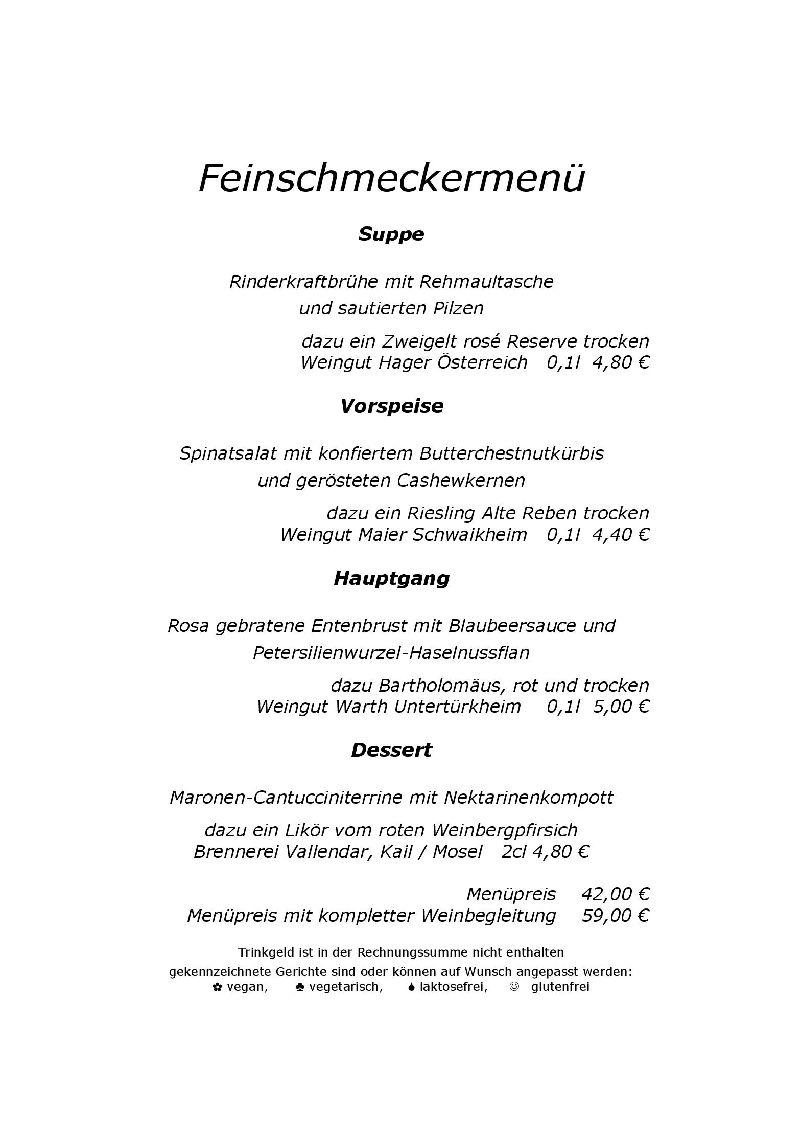 Speisekarte