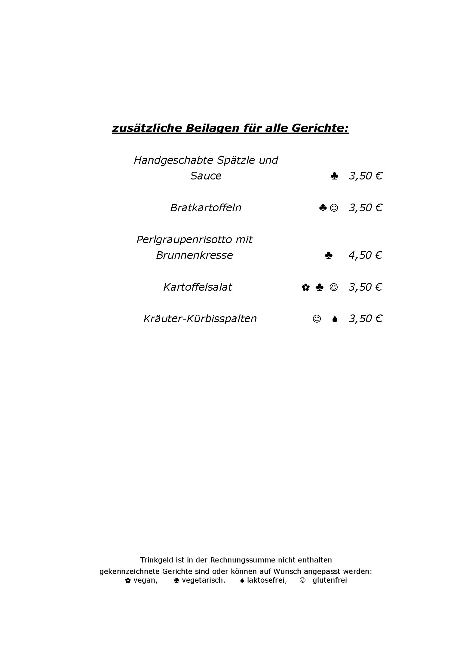 Speisekarte